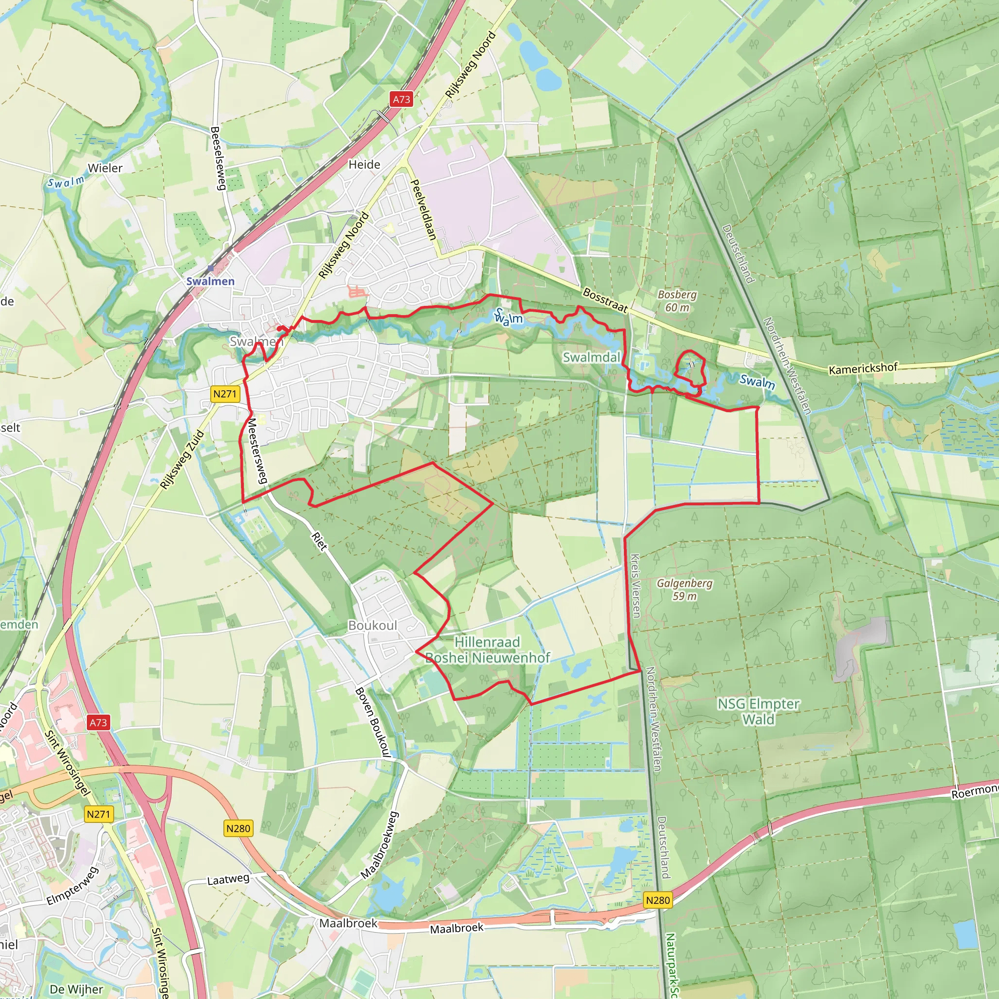 Bisschopskamp and Swalmdal Loop mobile static map
