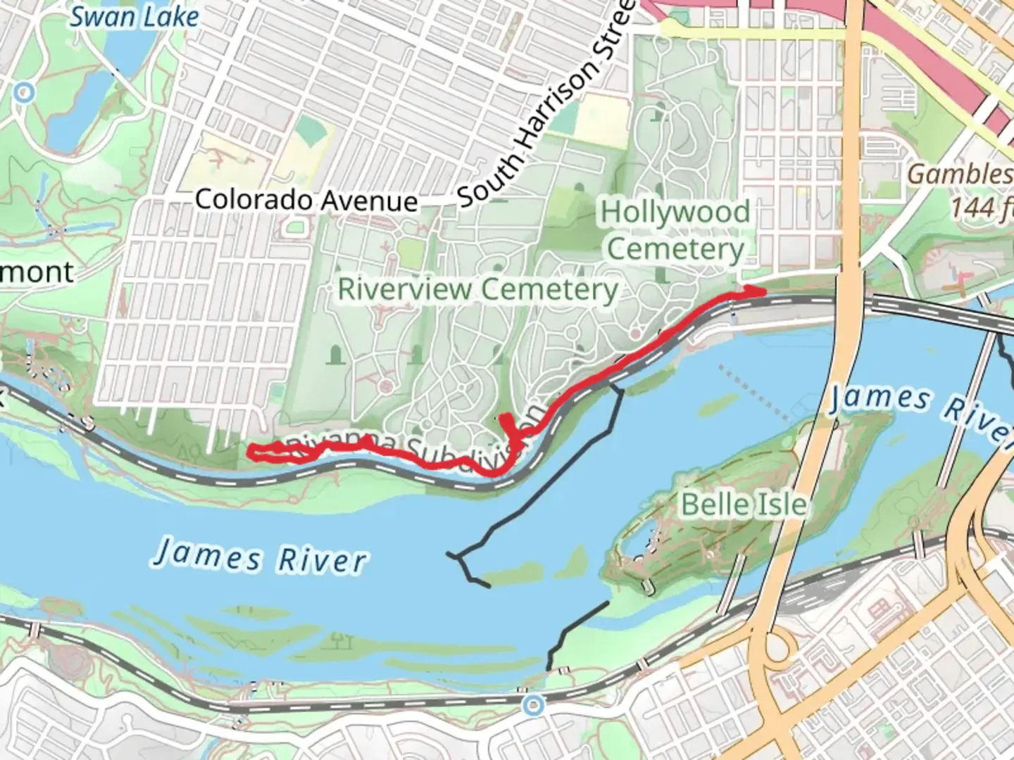 An image depicting the trail North Bank Trail and its surrounding area.