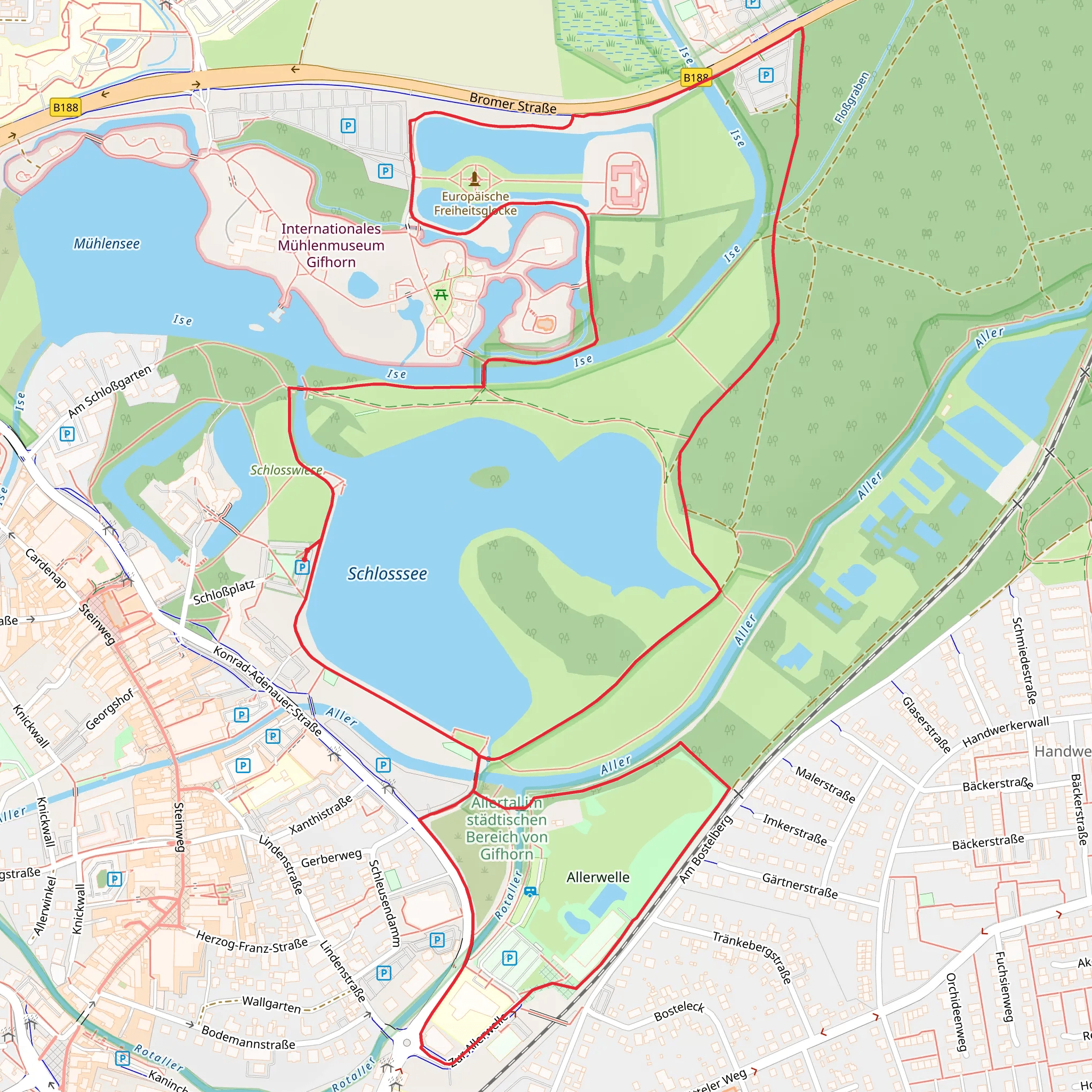 Schlosssee and ISe Loop mobile static map