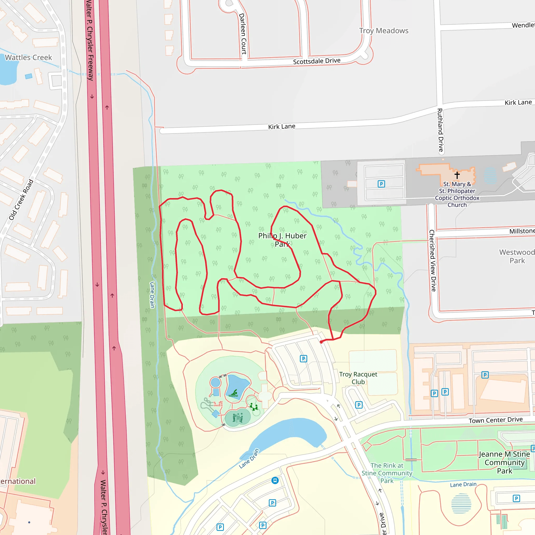 Philip J Huber Park Loop mobile static map