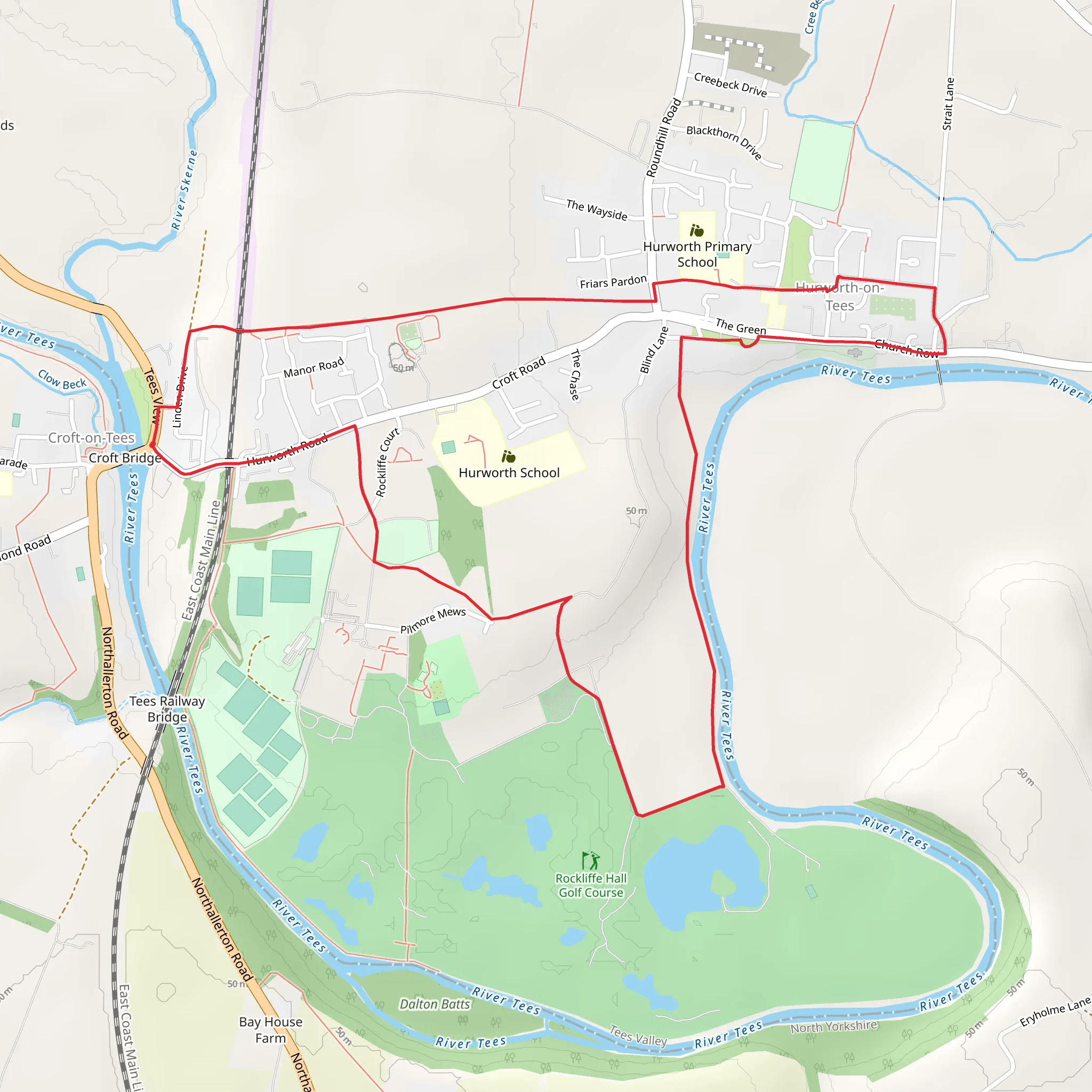 Hurworth Loop mobile static map