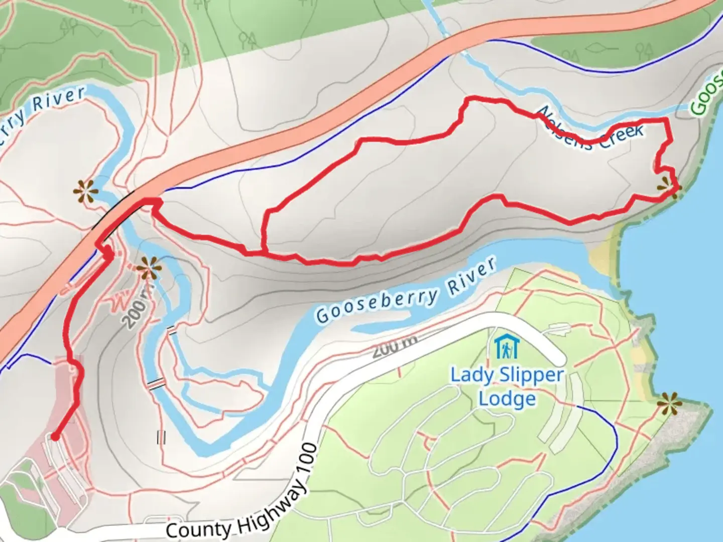 An image depicting the trail Gitchi Gummi Loop Trail and its surrounding area.