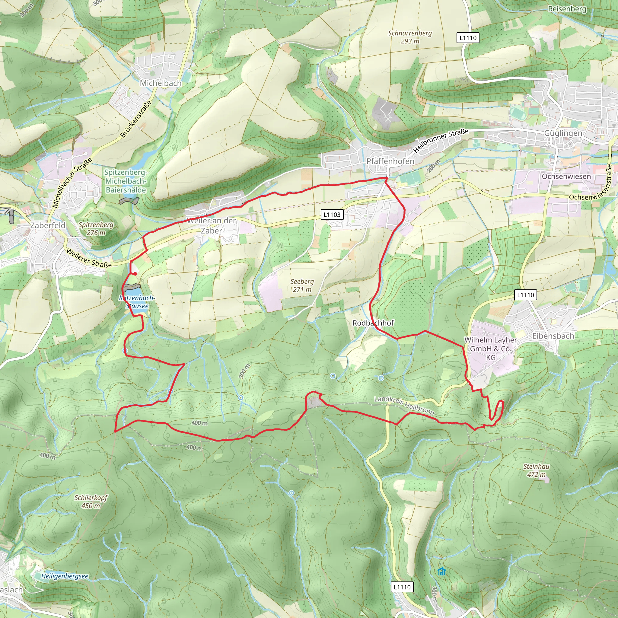 Katzenbach-Stausee via Klingenweg mobile static map