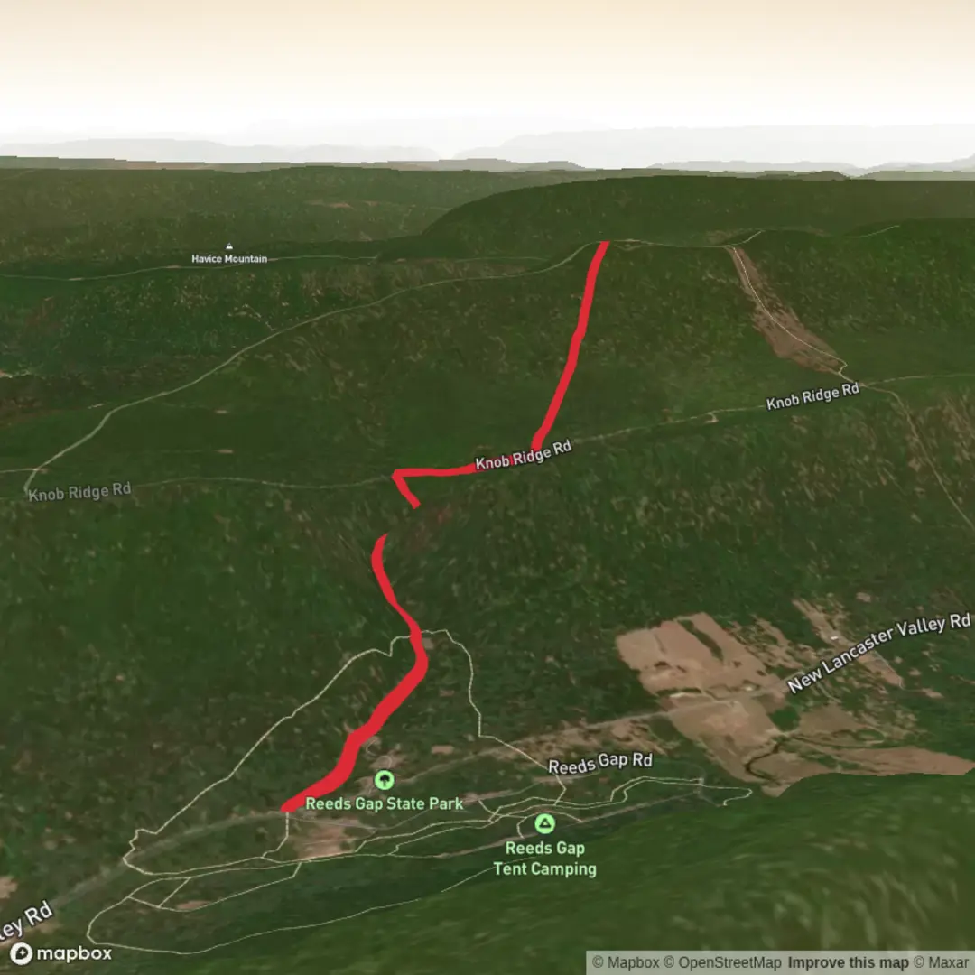 An image depicting the trail Reeds Gap Trail and its surrounding area.