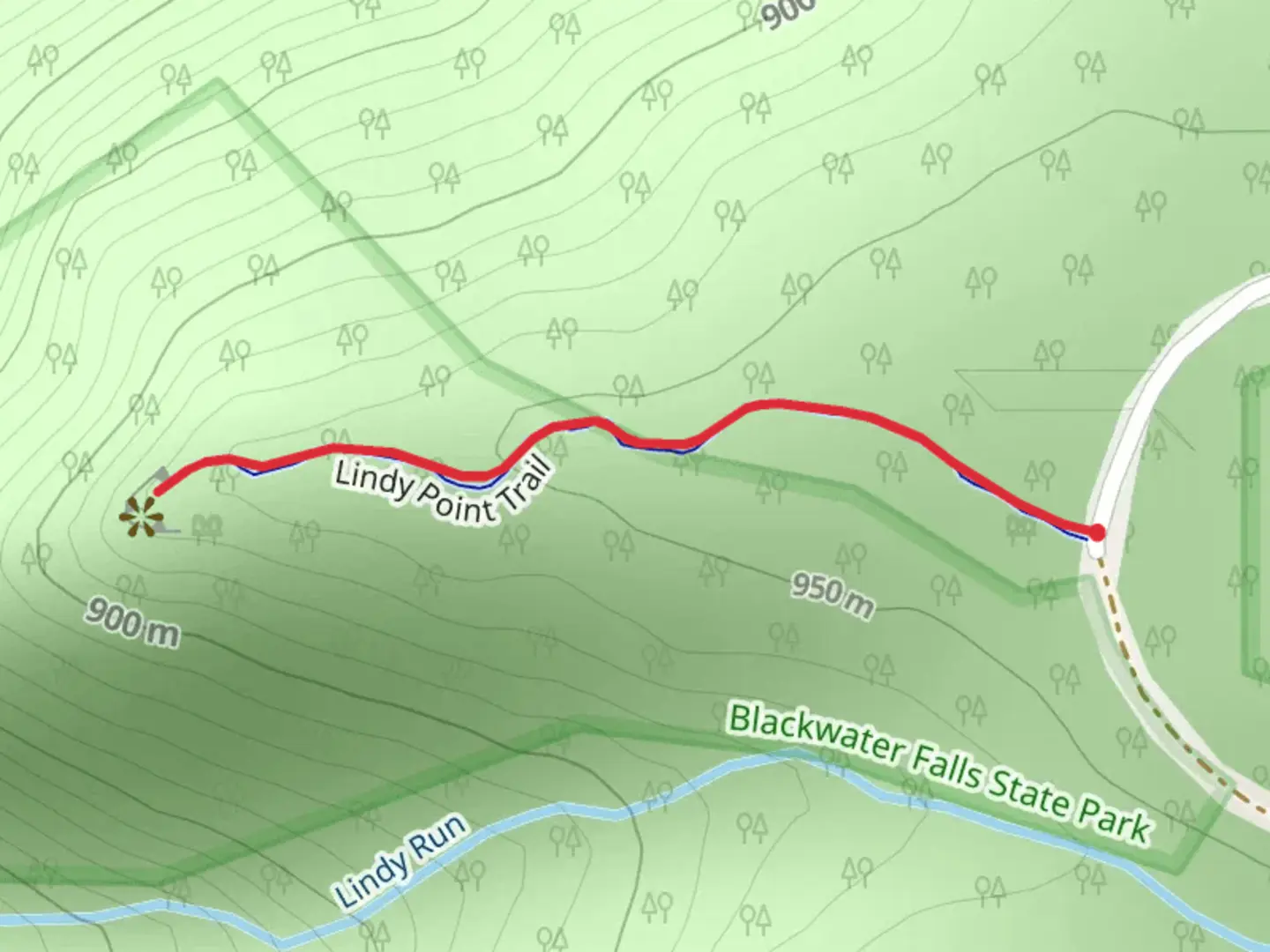 An image depicting the trail Lindy Point Trail and its surrounding area.