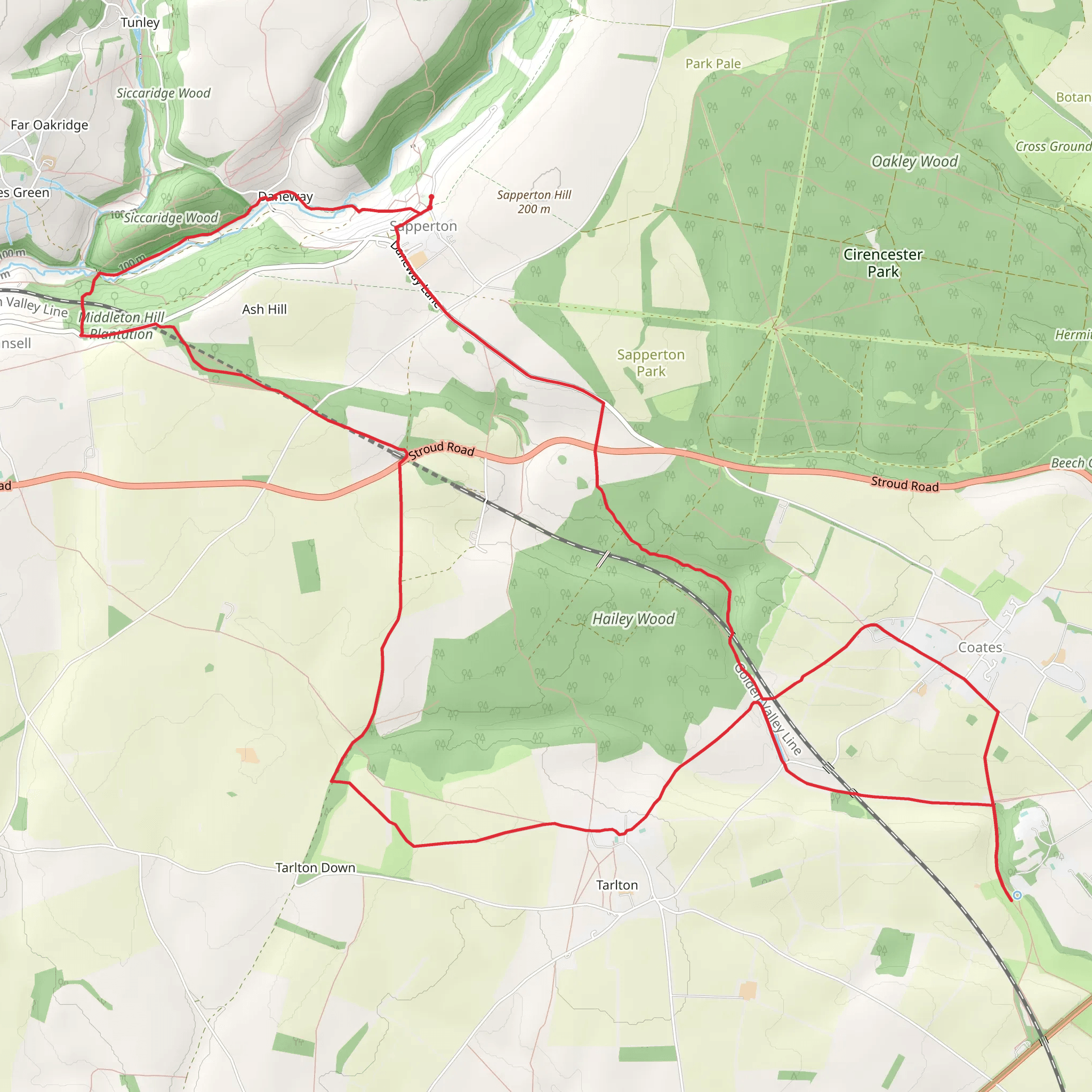 The source of the River Thames from Sapperton mobile static map