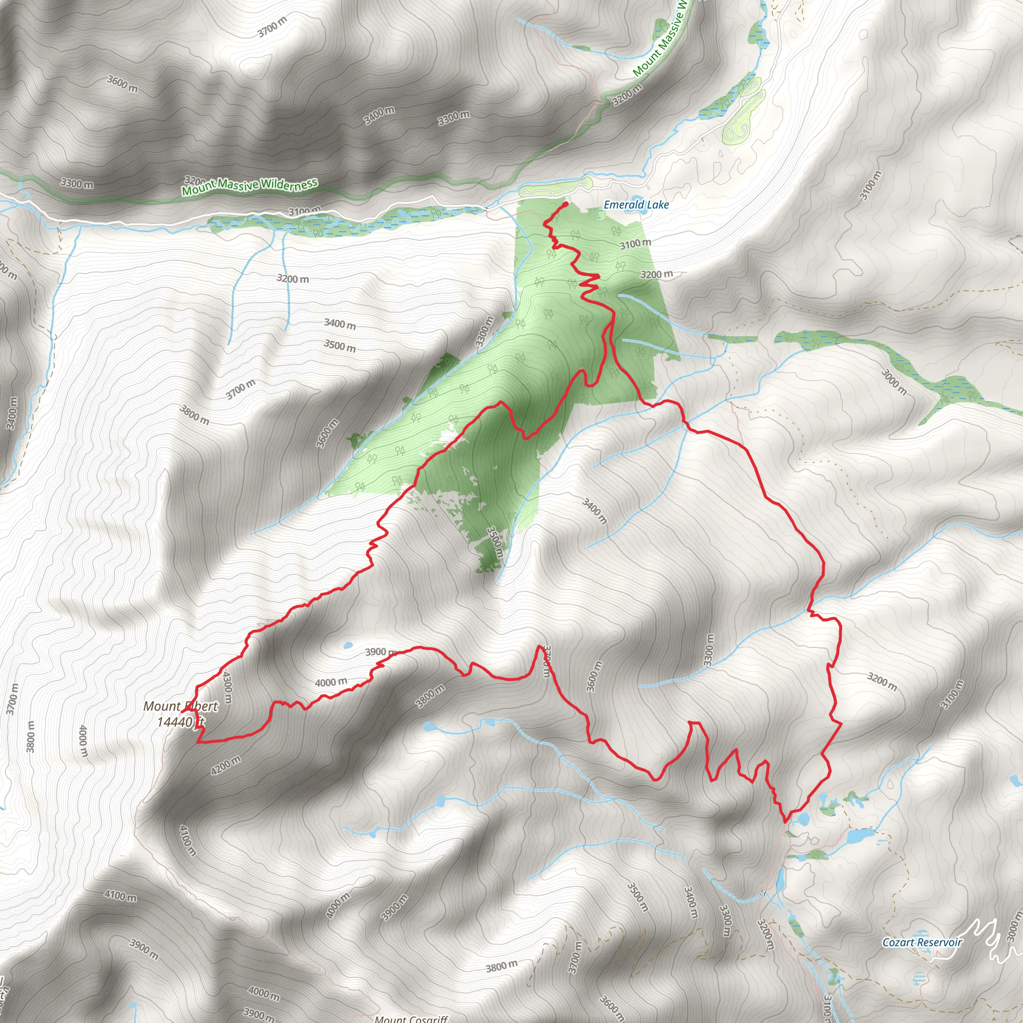 Mount Elbert Loop via Colorado Trail mobile static map