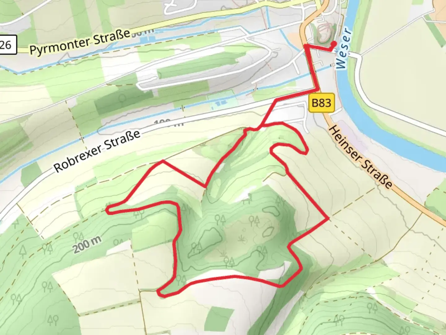 An image depicting the trail Lueningsburg Loop and its surrounding area.