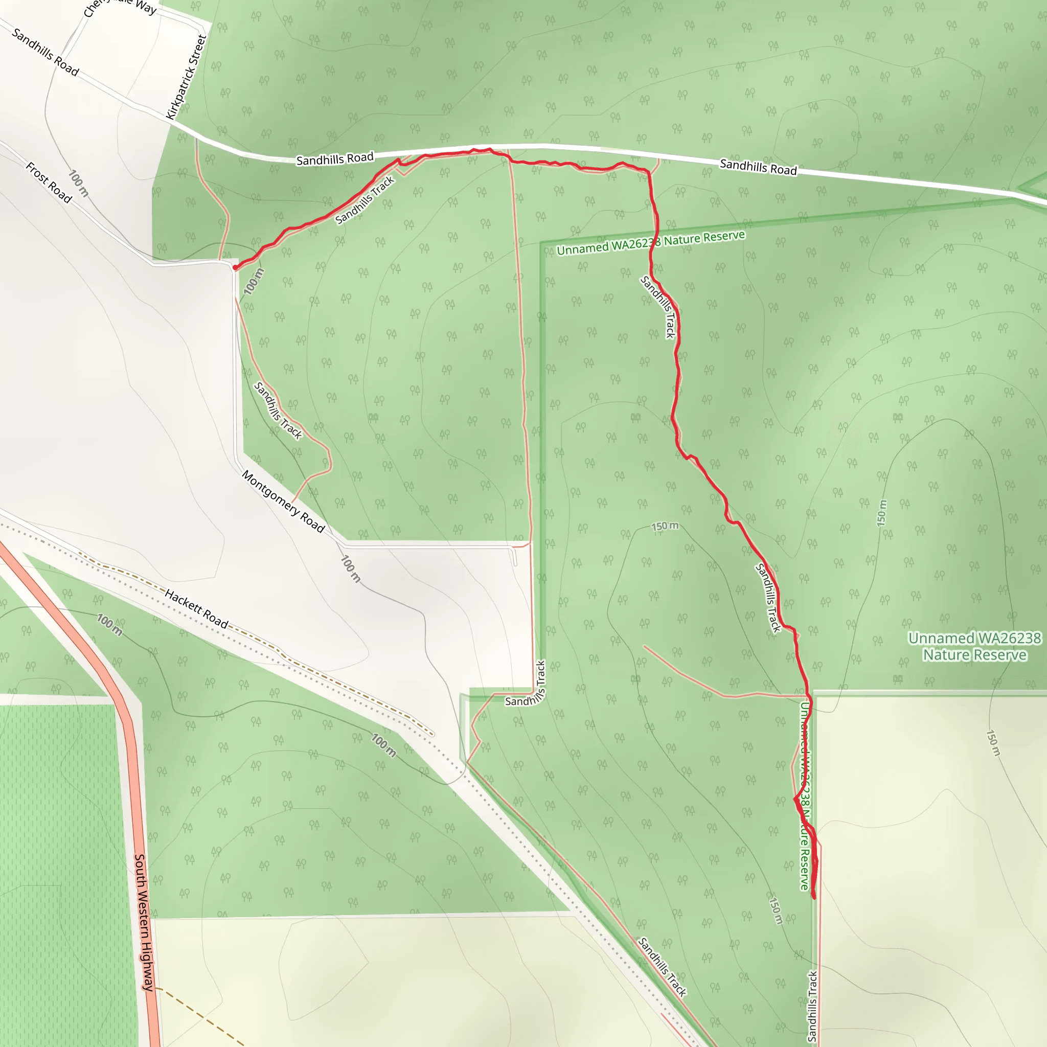 Sandhills Track mobile static map