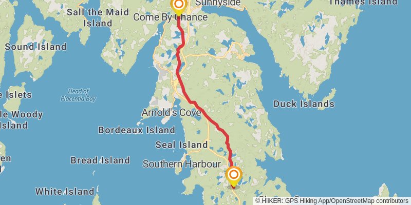 Newfoundland T'railway Trail stage 27 Map