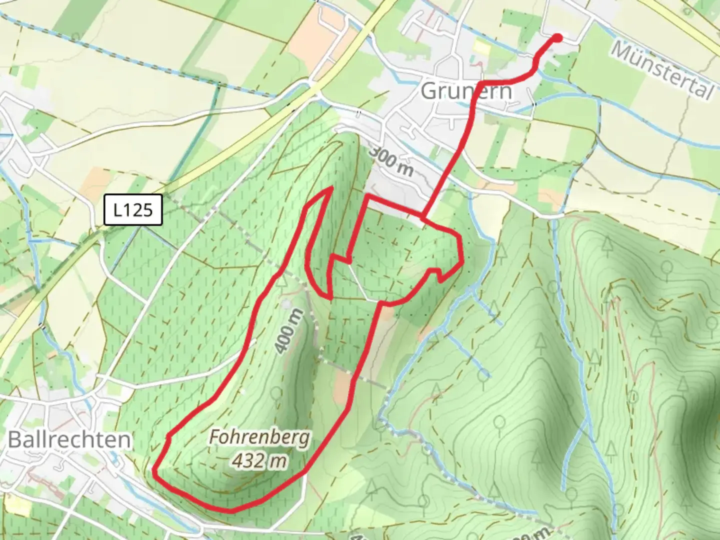 An image depicting the trail Altenberg, Fohrenberg and Schleifsteinhof Loop and its surrounding area.