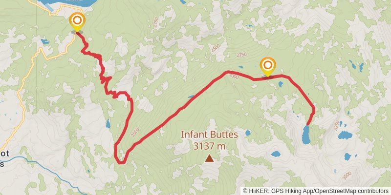 Cirque Lake via Bear Creek Cutoff Trail stage 3 Map