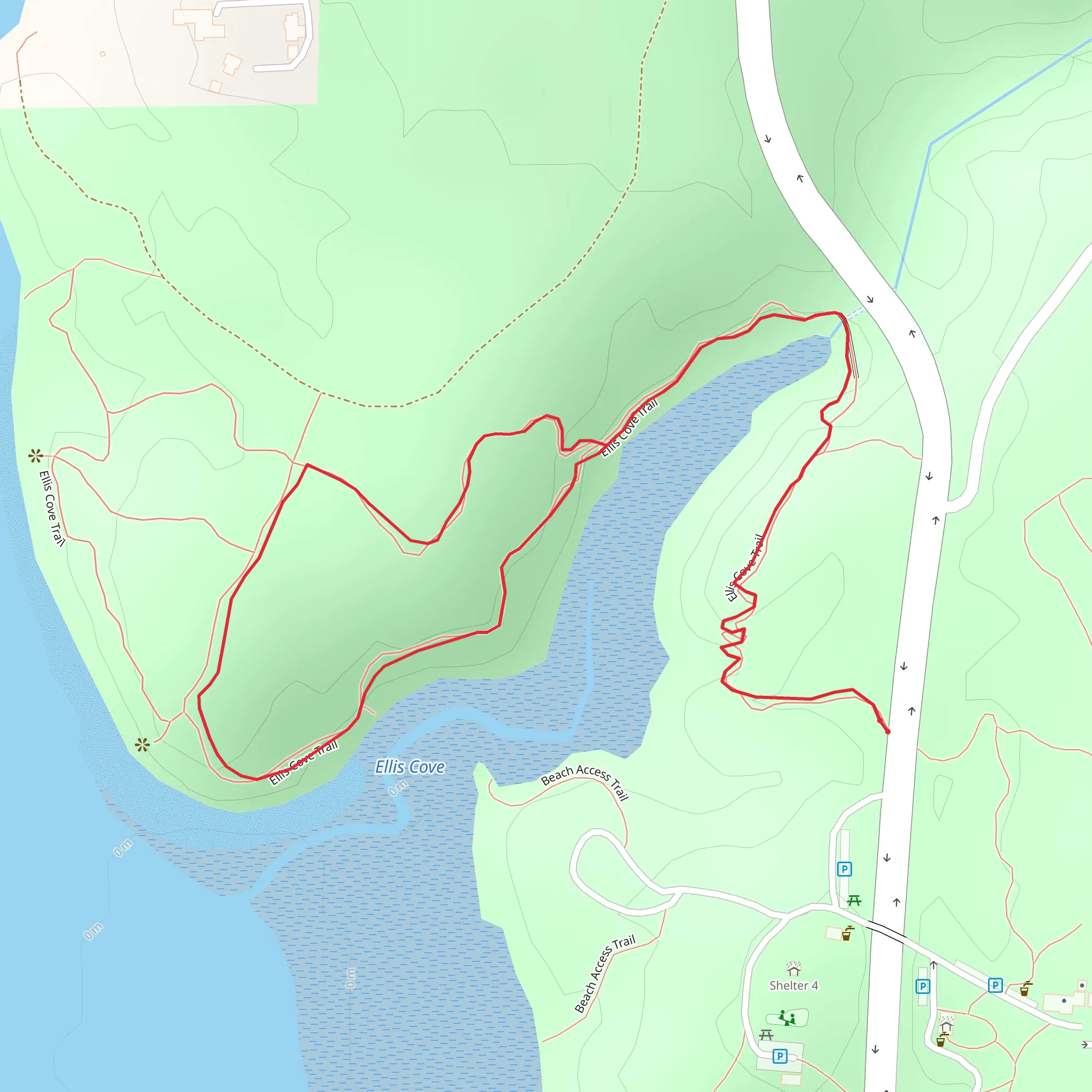 Ellis Cove Trail mobile static map