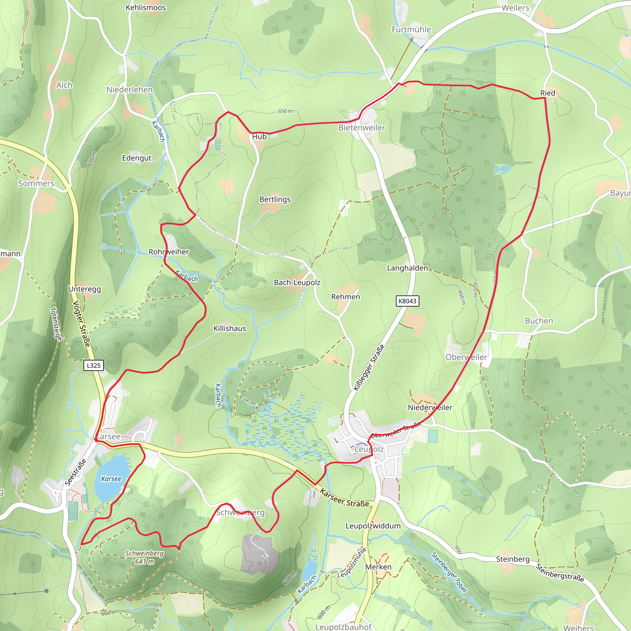 Wanderweg 16 Wangen im Akkgaeu Loop mobile static map