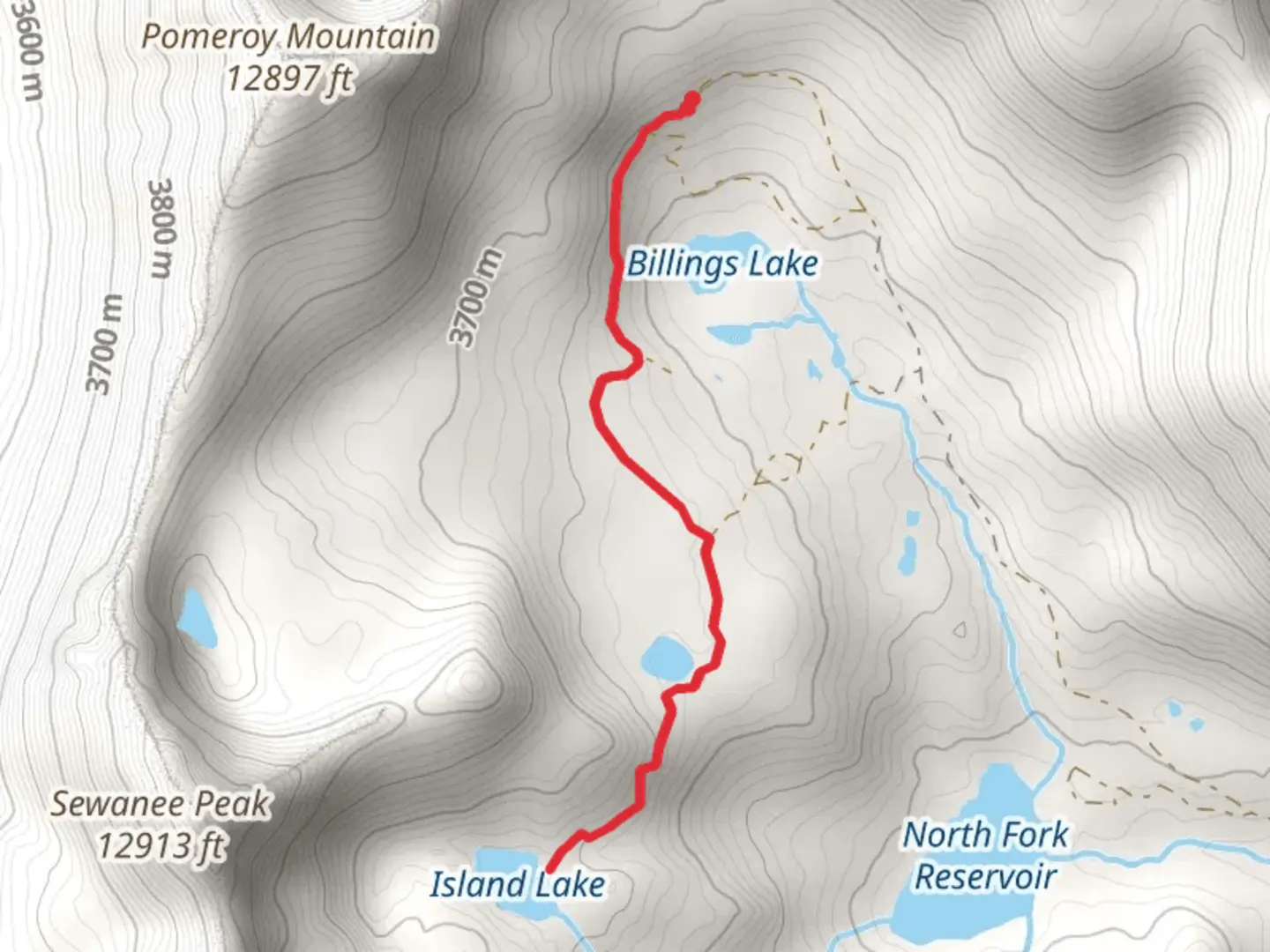 An image depicting the trail Island Lake and its surrounding area.