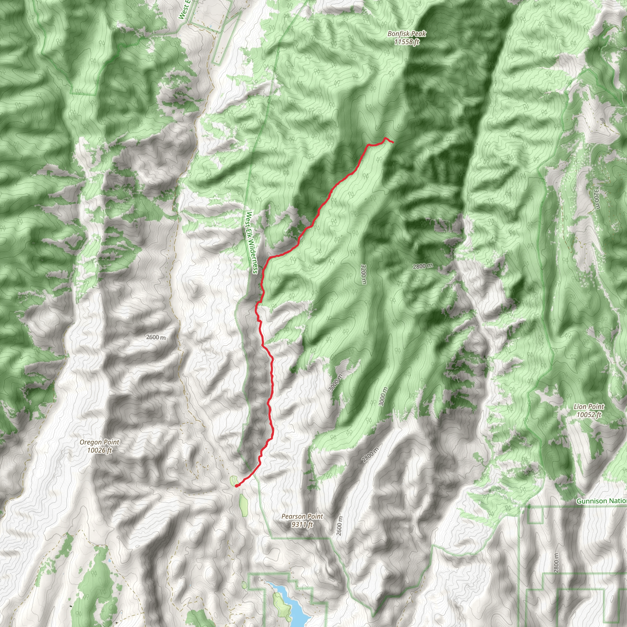 Cow Creek via Coal Mesa Trail mobile static map