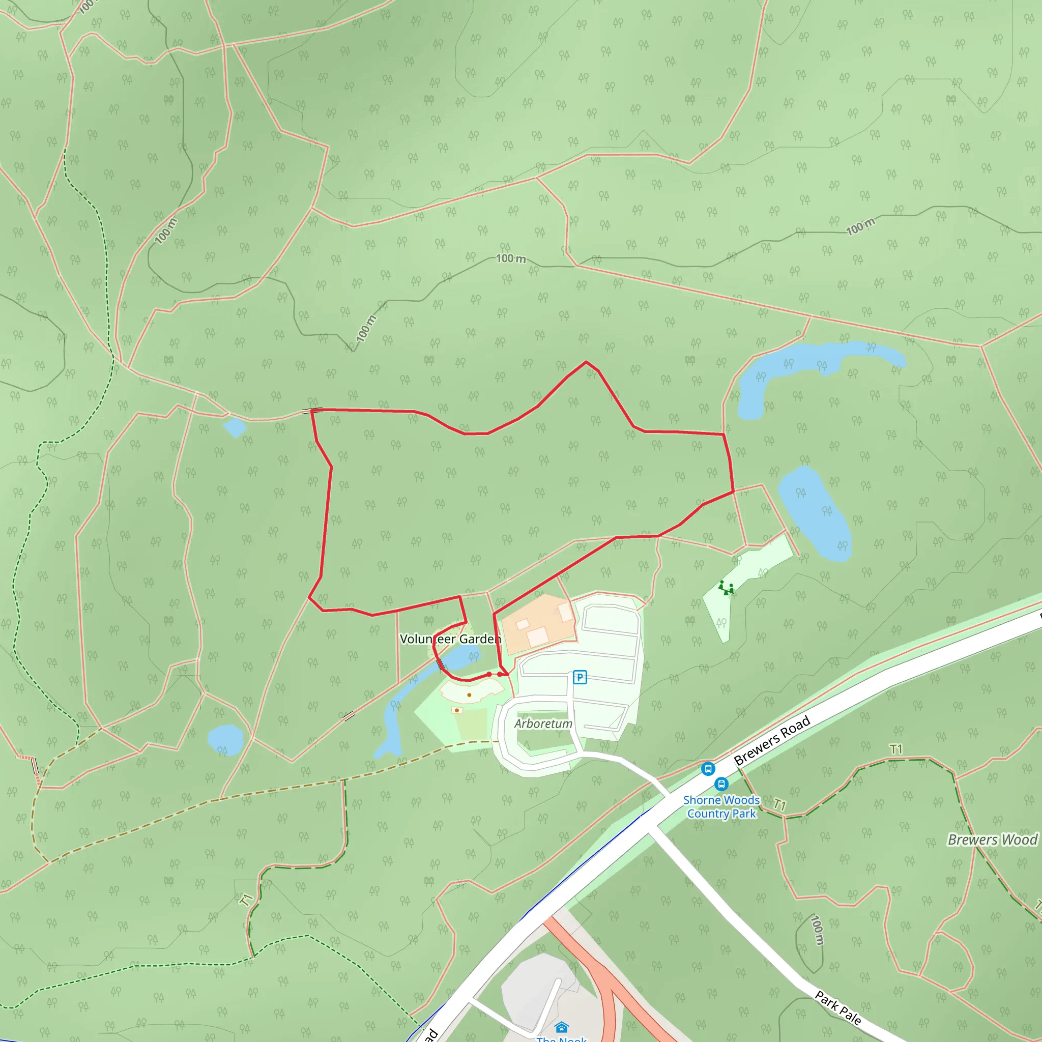 Shorne Woods Country Park and Volunteer Garden Loop mobile static map