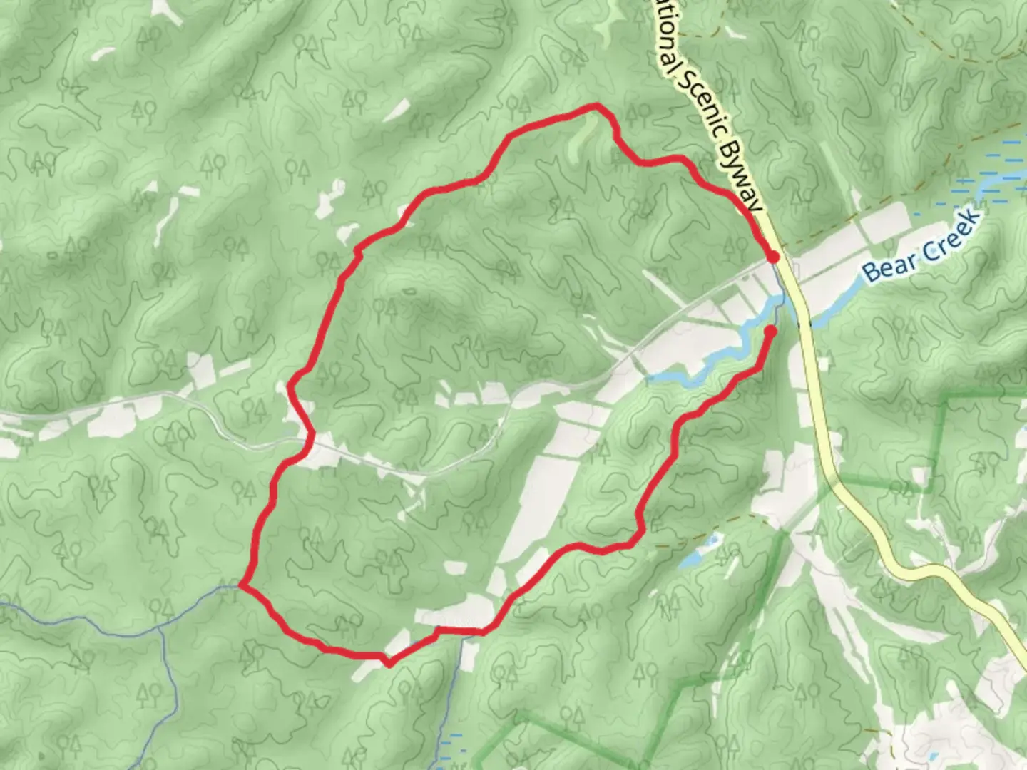 An image depicting the trail Telegraph and North-South Loop Trail and its surrounding area.