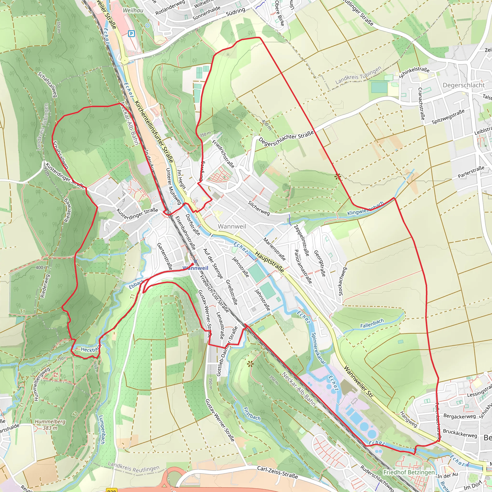 Rund um Wannweil Loop mobile static map