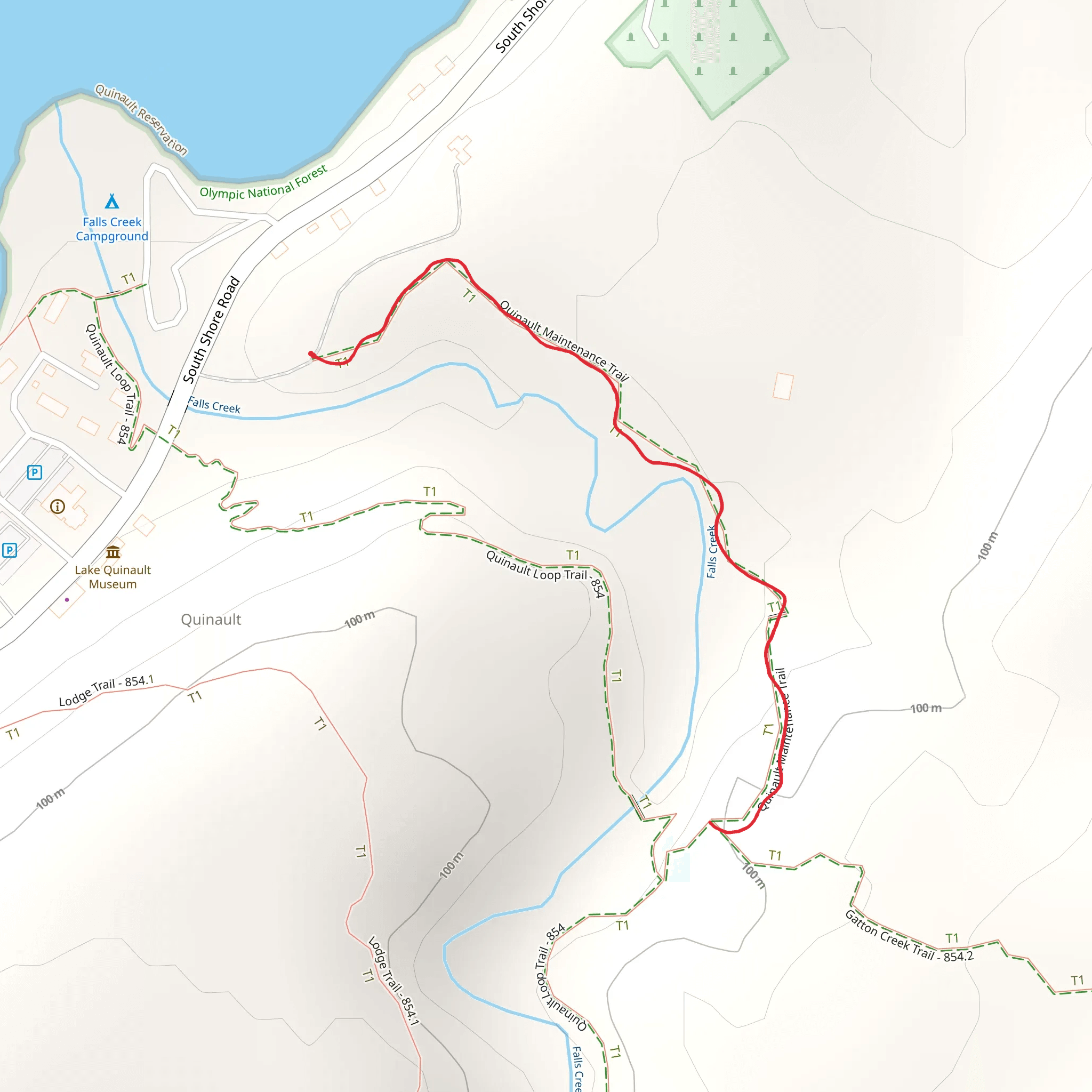 Quinault Lake Maintenance Trail mobile static map