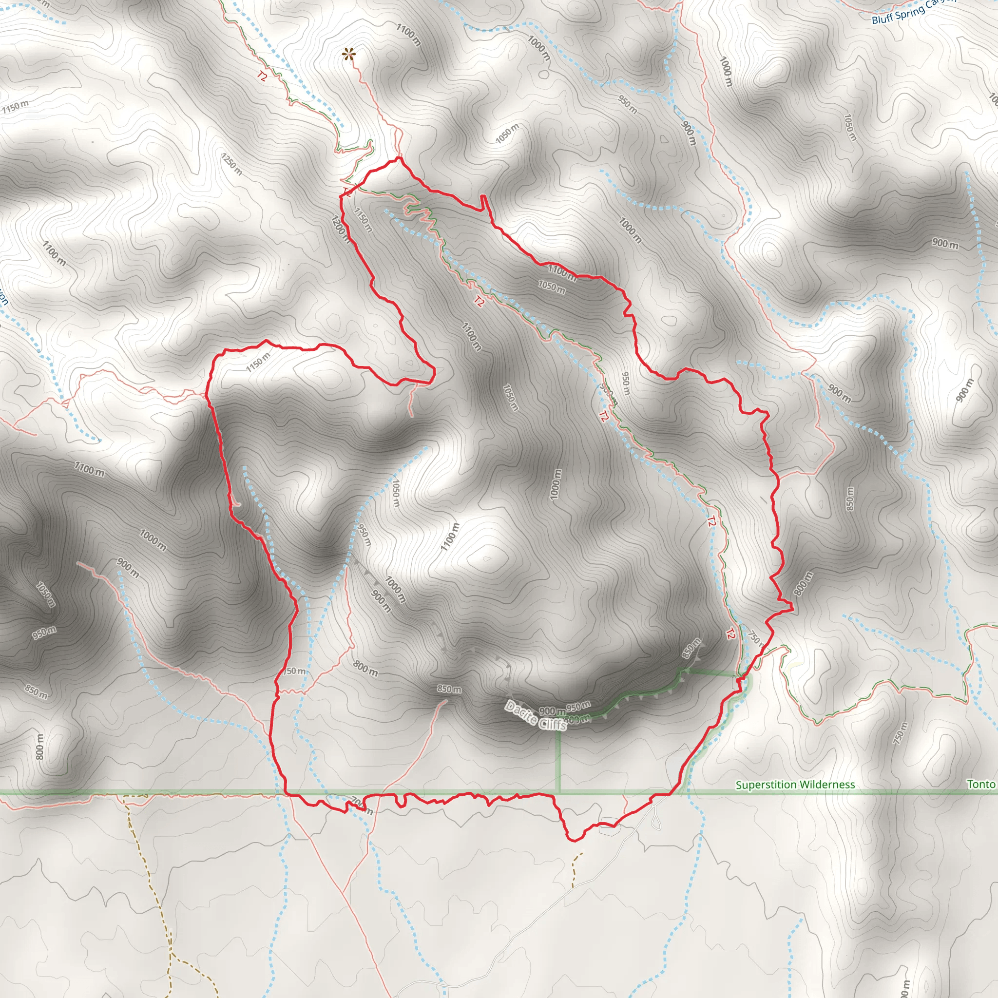 Lost Goldmine, Fremont Saddle and Cave Loop Trail mobile static map