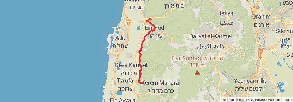 Israel National Trail stage 14 Map