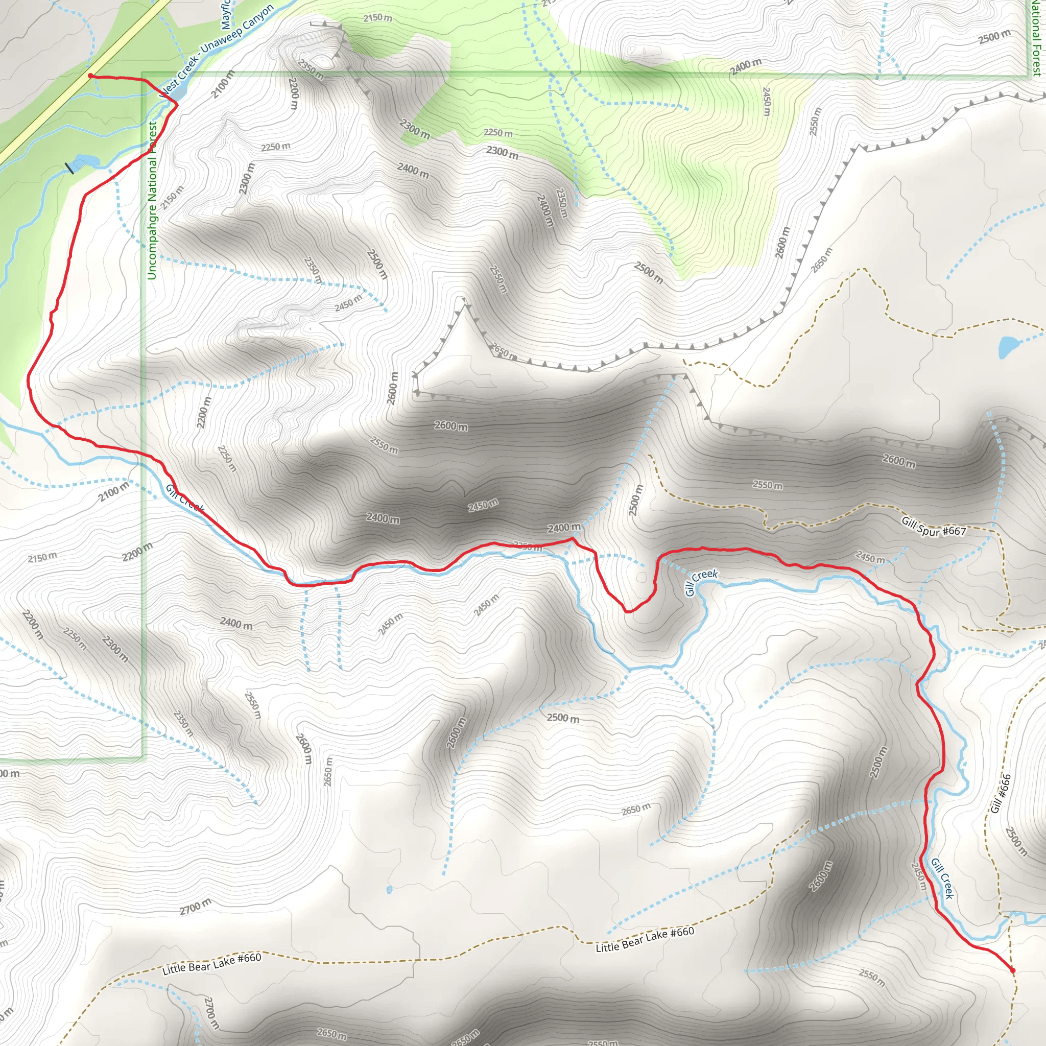 Gill Creek Trail mobile static map