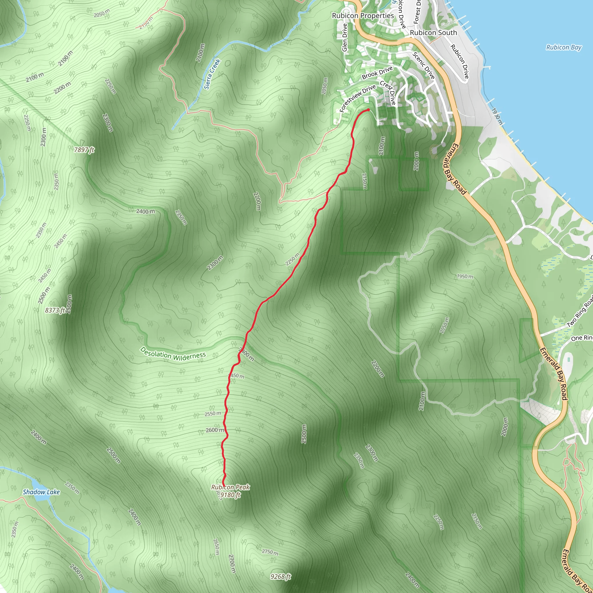 Rubicon Peak mobile static map