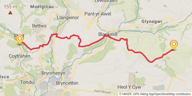 Ogwr Ridgeway Walk stage 2 Map