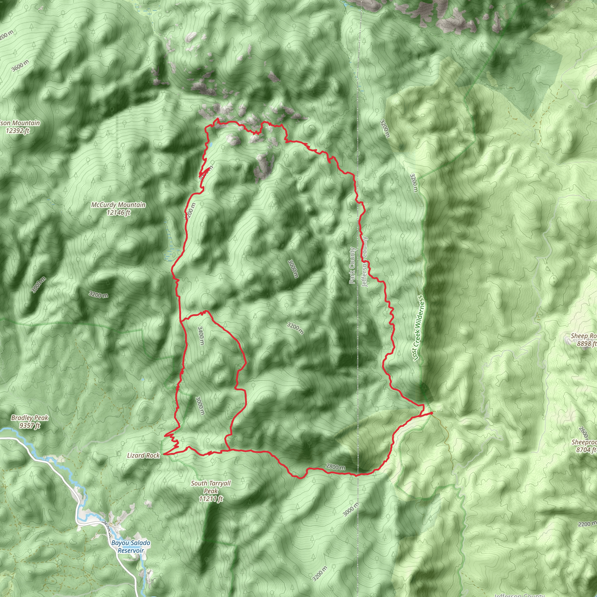Lost Creek Wilderness Loop - South mobile static map