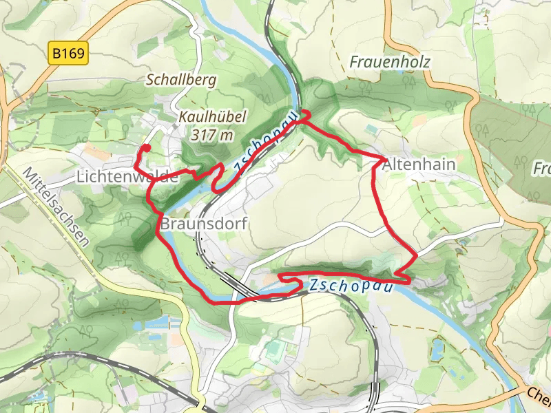 Zschopau and Harrasfelsen Loop via Harrasfelsen Finkenmuehle
