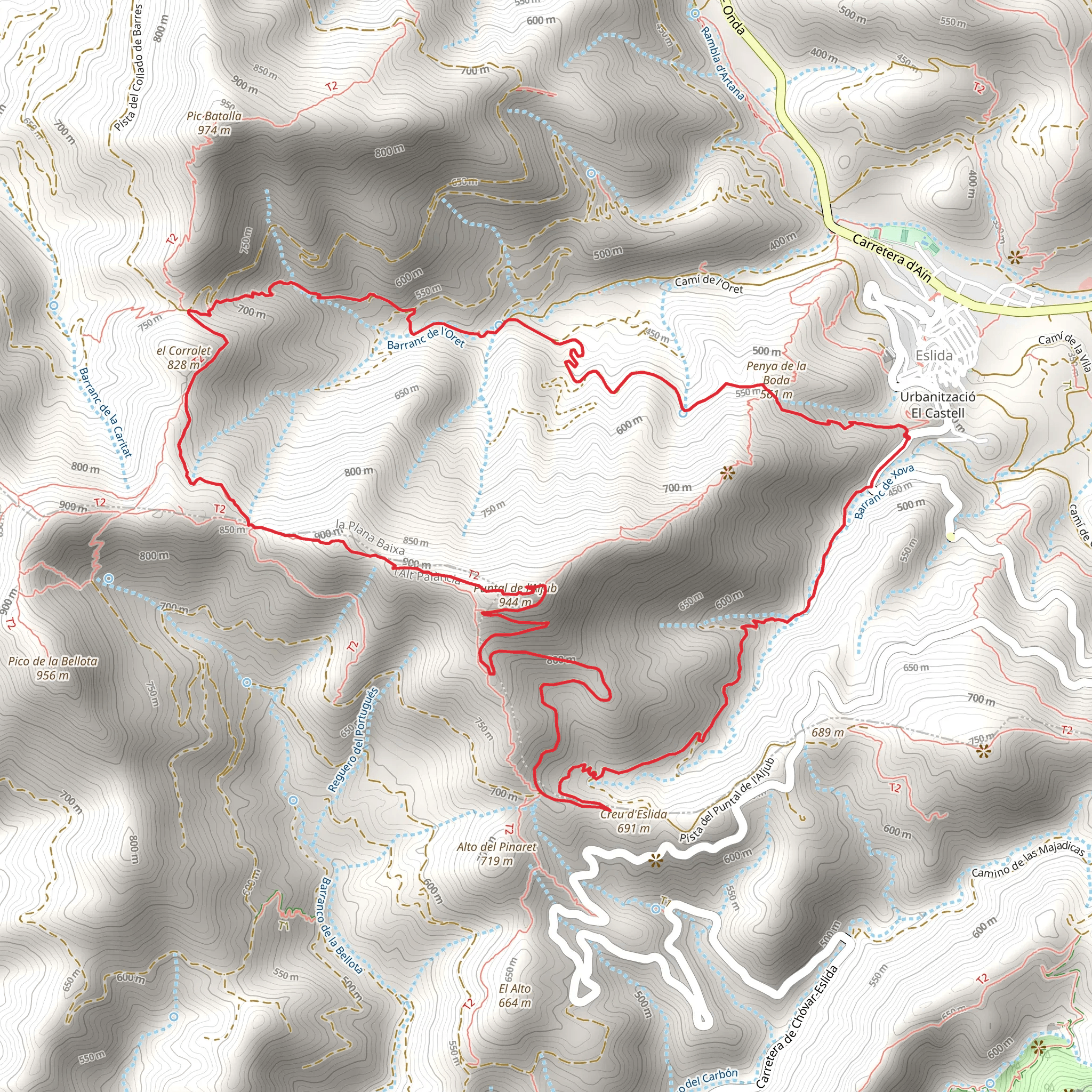 Strut of l'Aljub - Coll de Barres PR CV 352 mobile static map