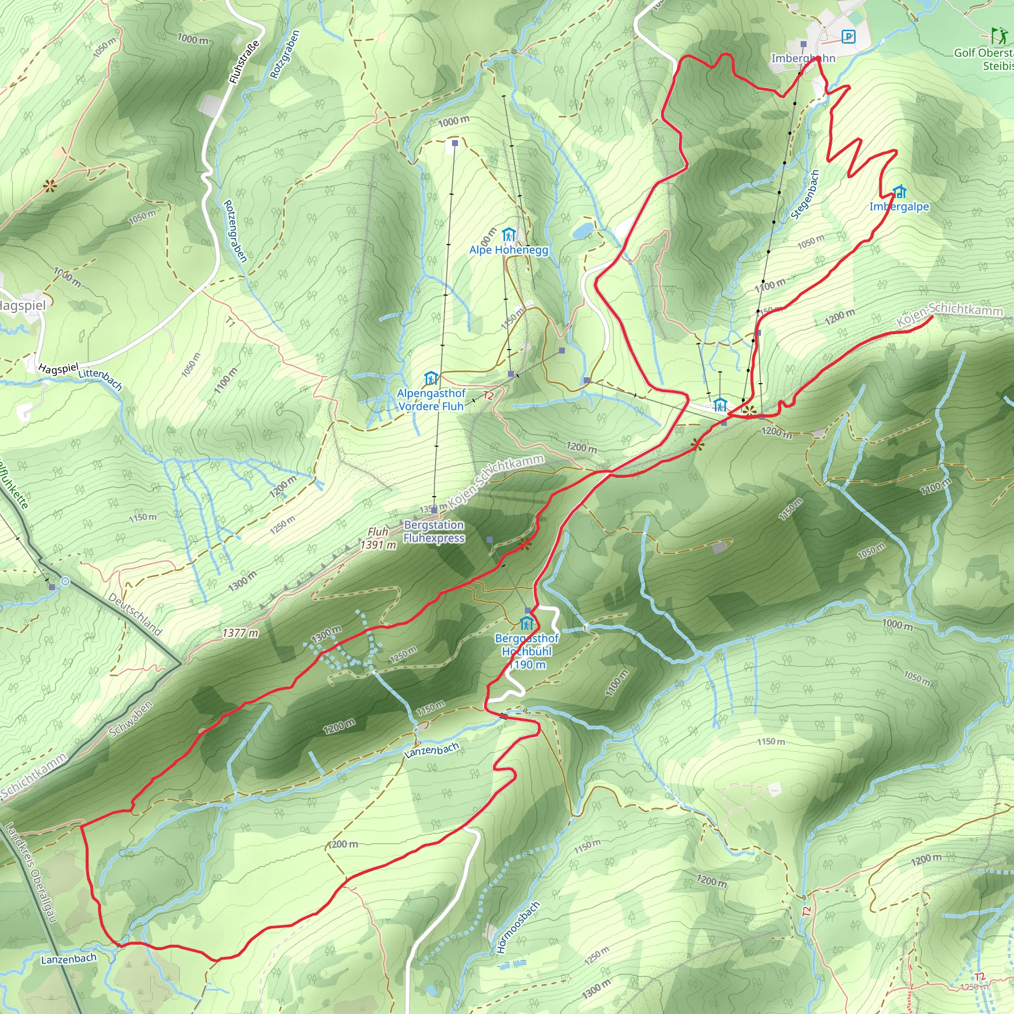Imberg, Hochbuhl and Waltners Alpe Loop mobile static map