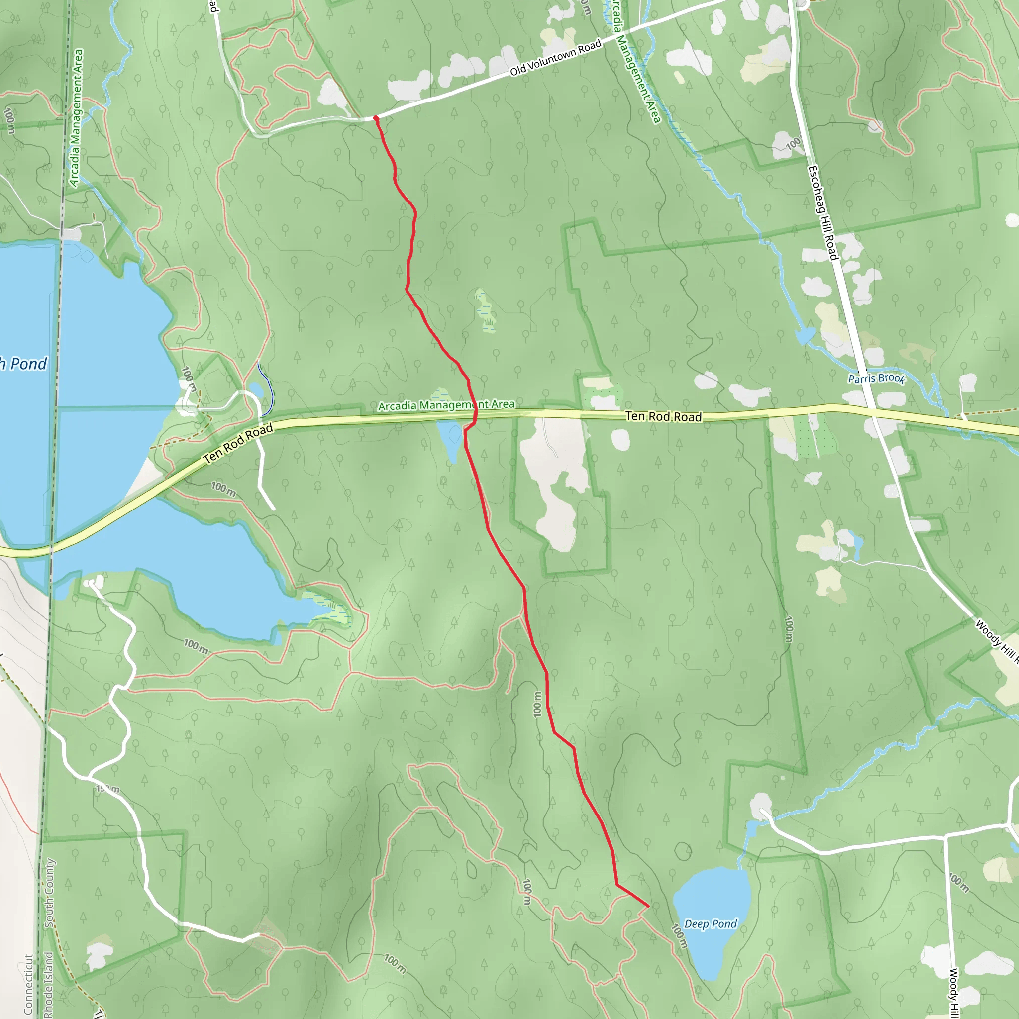 Deep Pond from Old Voluntown Road mobile static map