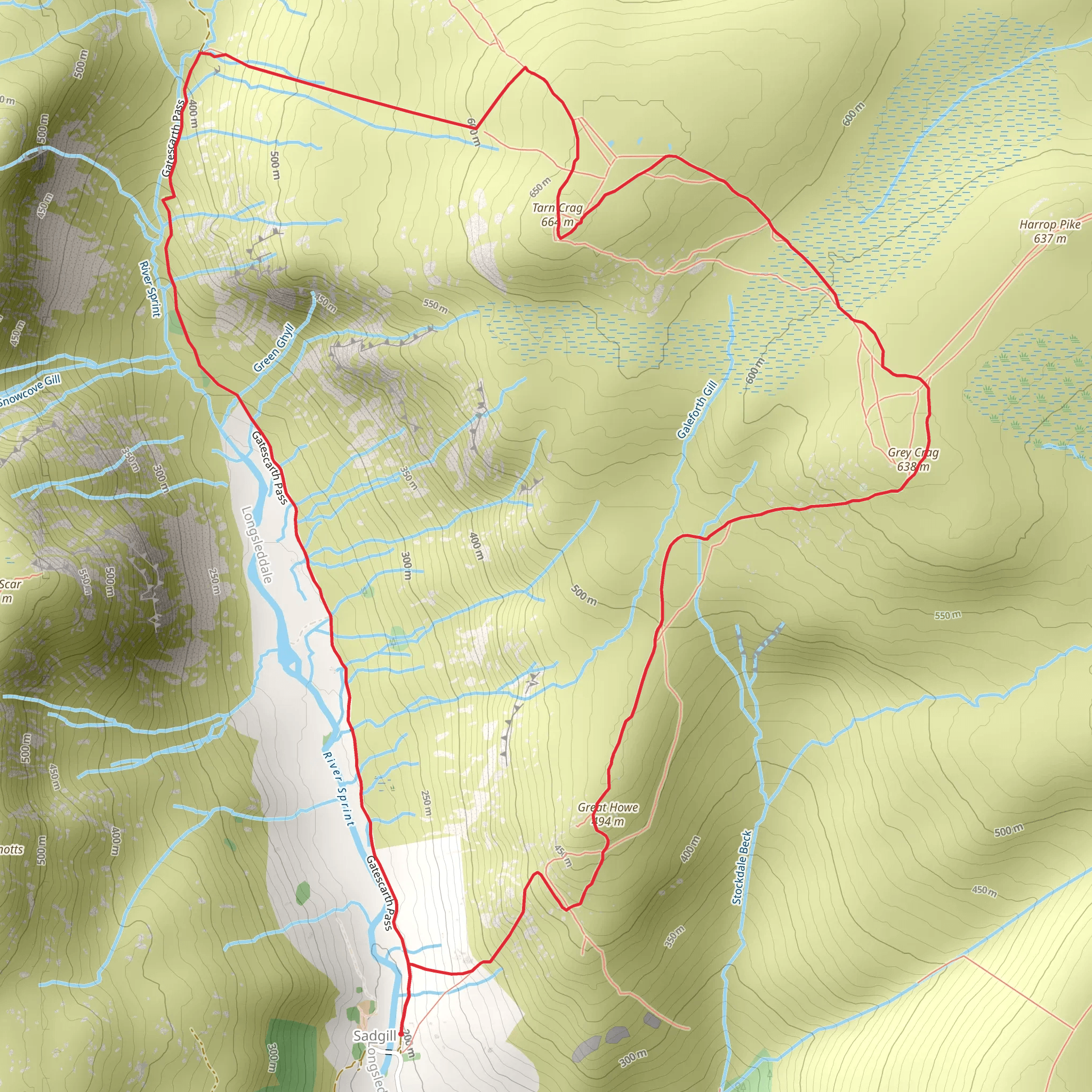 Tarn Crag and Grey Crag Loop mobile static map