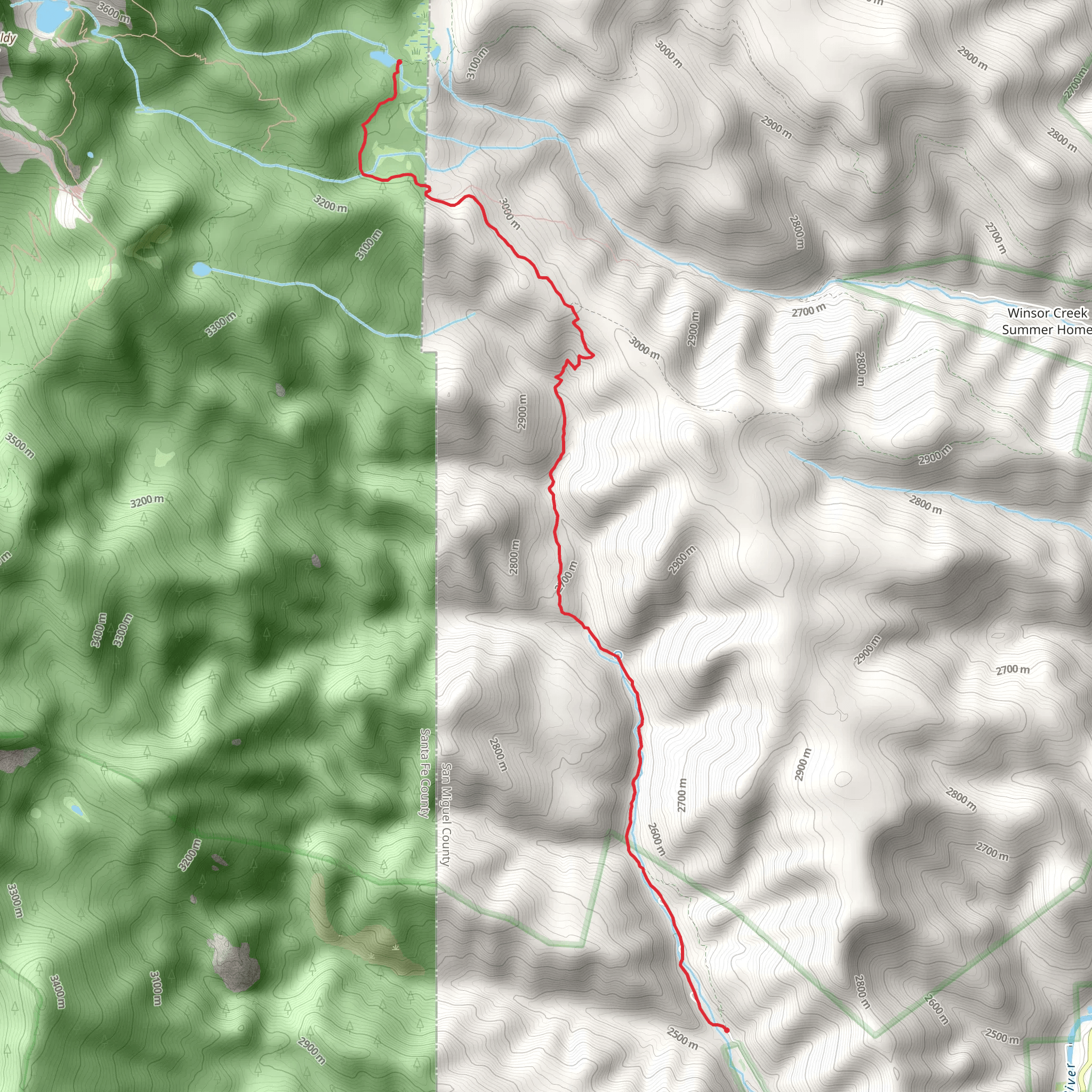 Stewart Lake via Holy Ghost Trail mobile static map