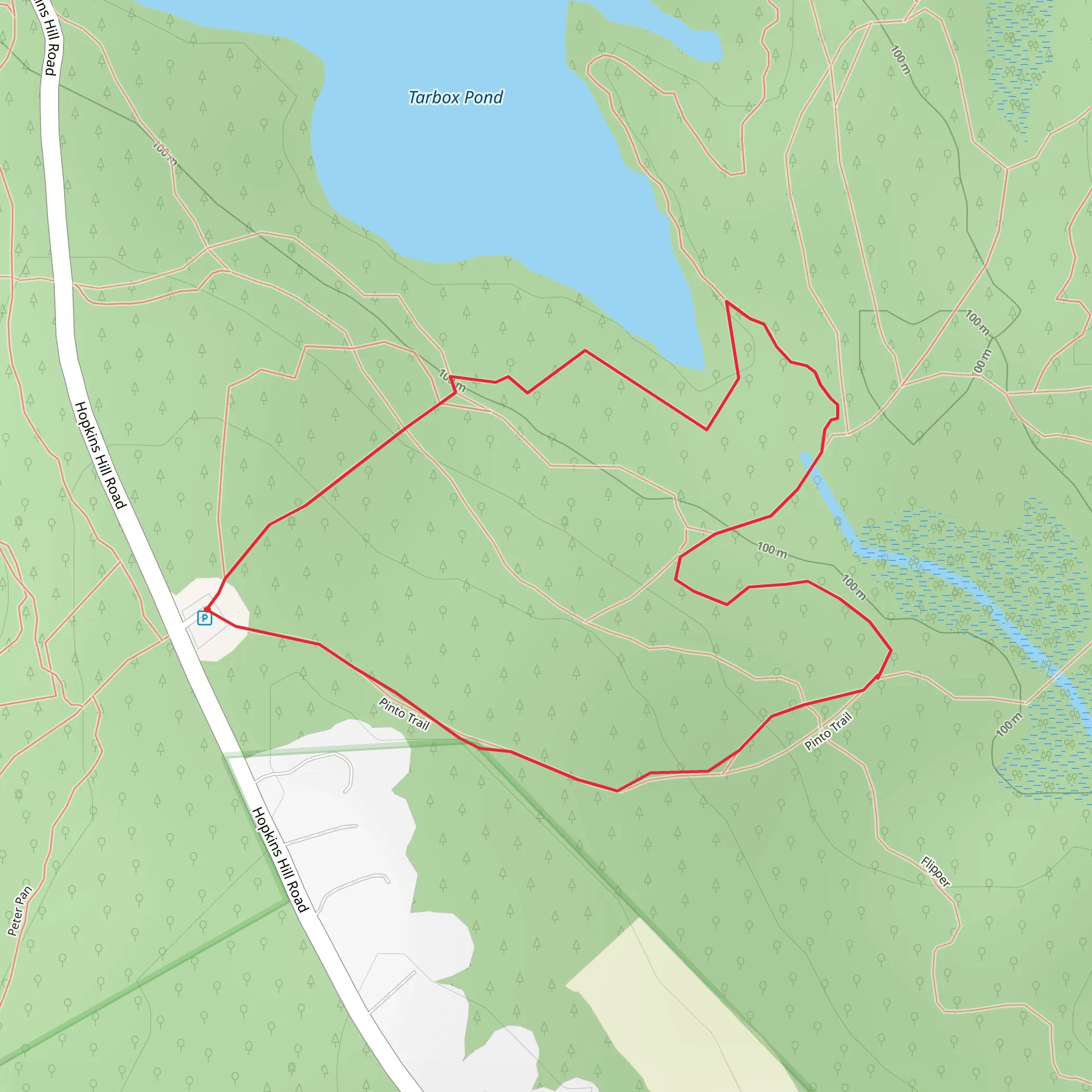 Tarbox Pond - Pinto Loop Trail mobile static map