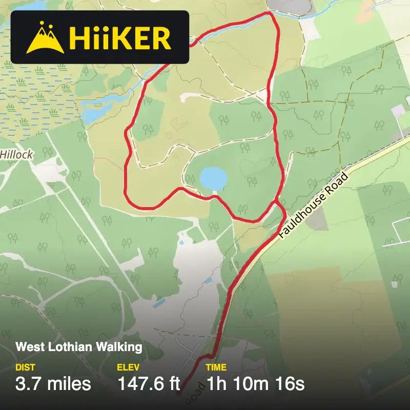 A map preview of the recording West Lothian Walking.
