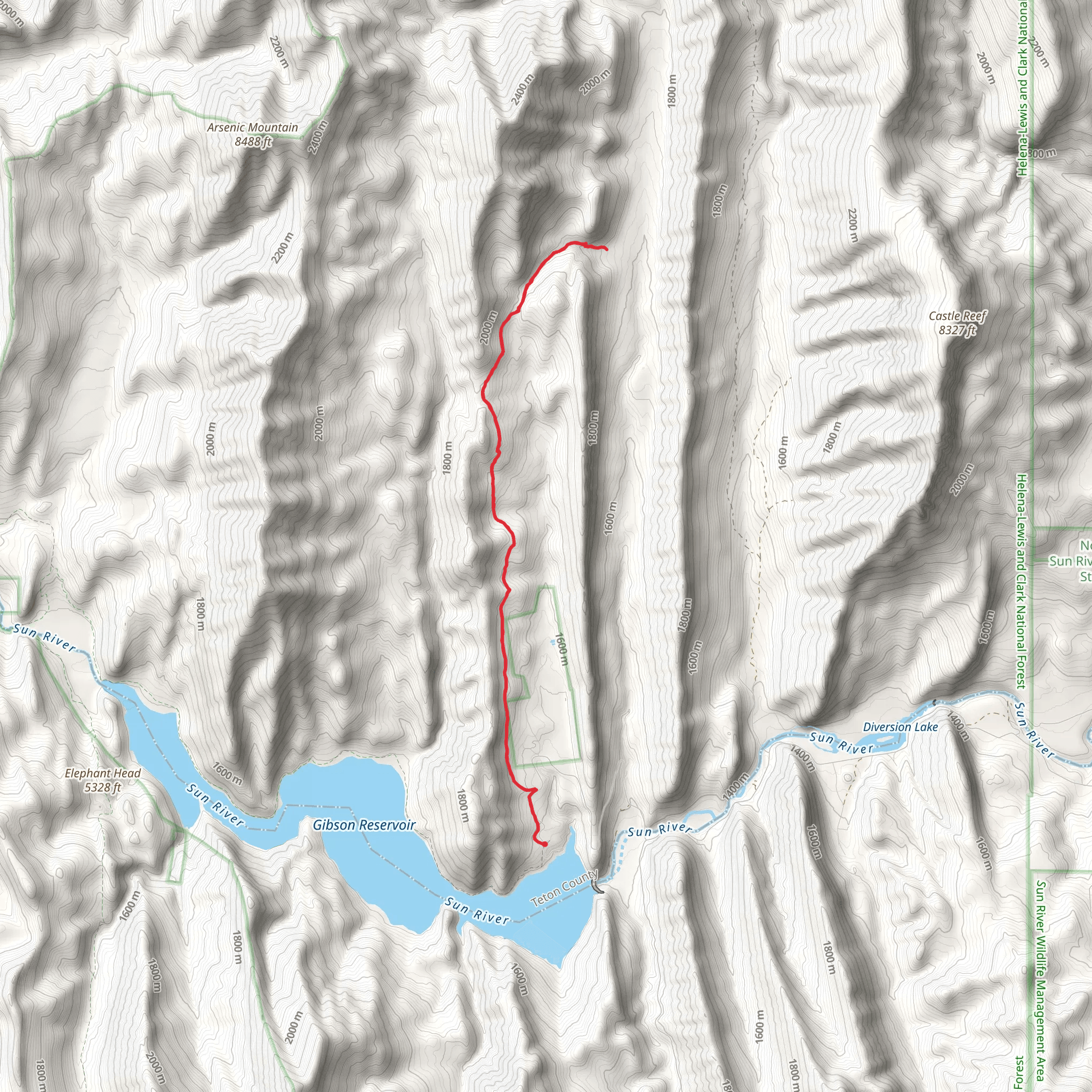 Mortimer Gulch Trail mobile static map