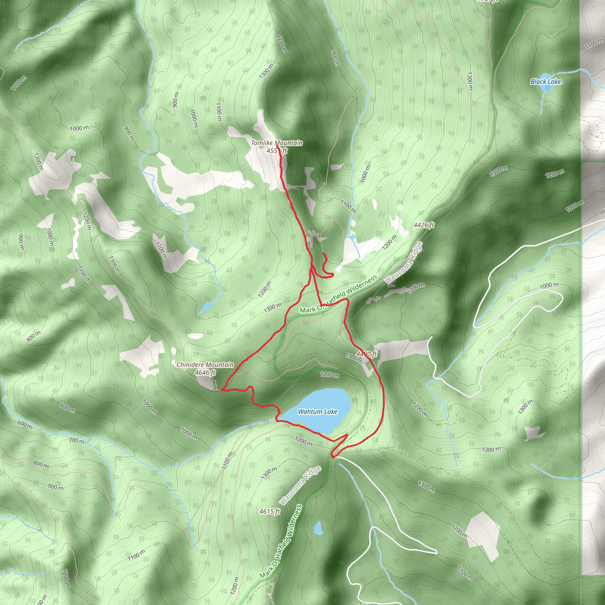 Tomlike Mountain and Wahtum Lake Loop mobile static map