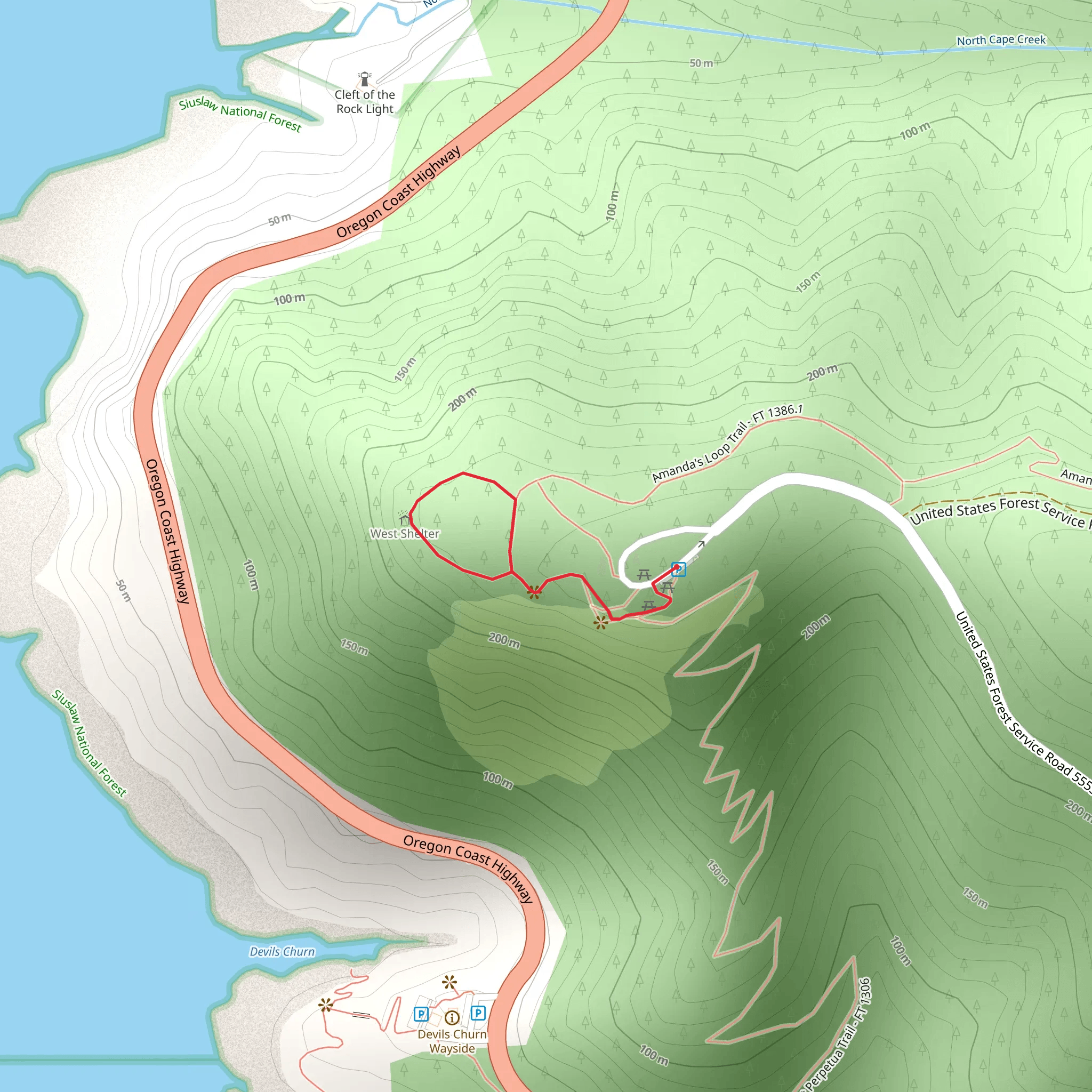 Whispering Spruce Loop Trail mobile static map