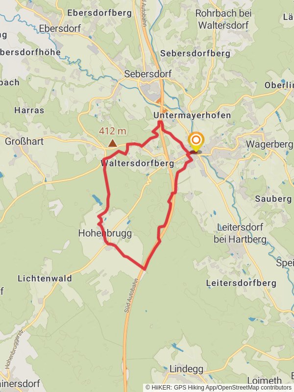 Hohenbrugg Loop from Bad Waltersdorf mobile static map