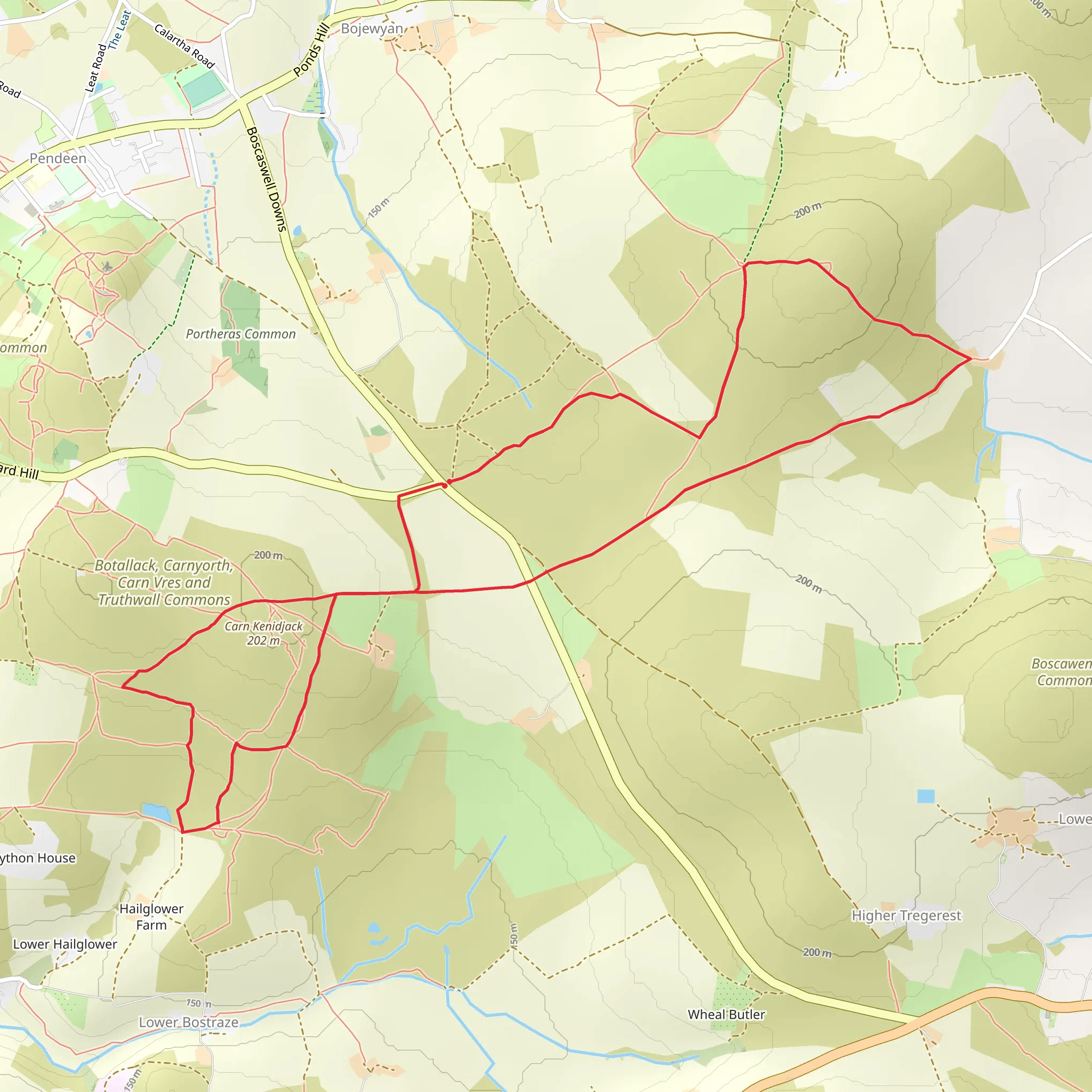 Chun Quoit and Carn Kenidjack mobile static map