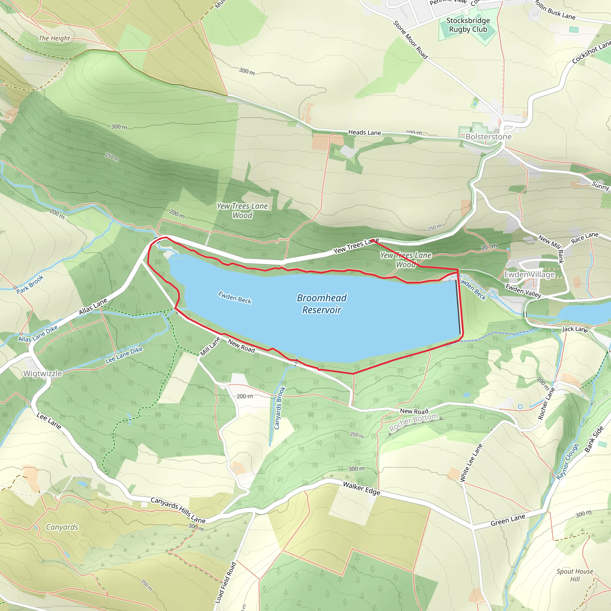 Broomhead Reservoir Loop mobile static map
