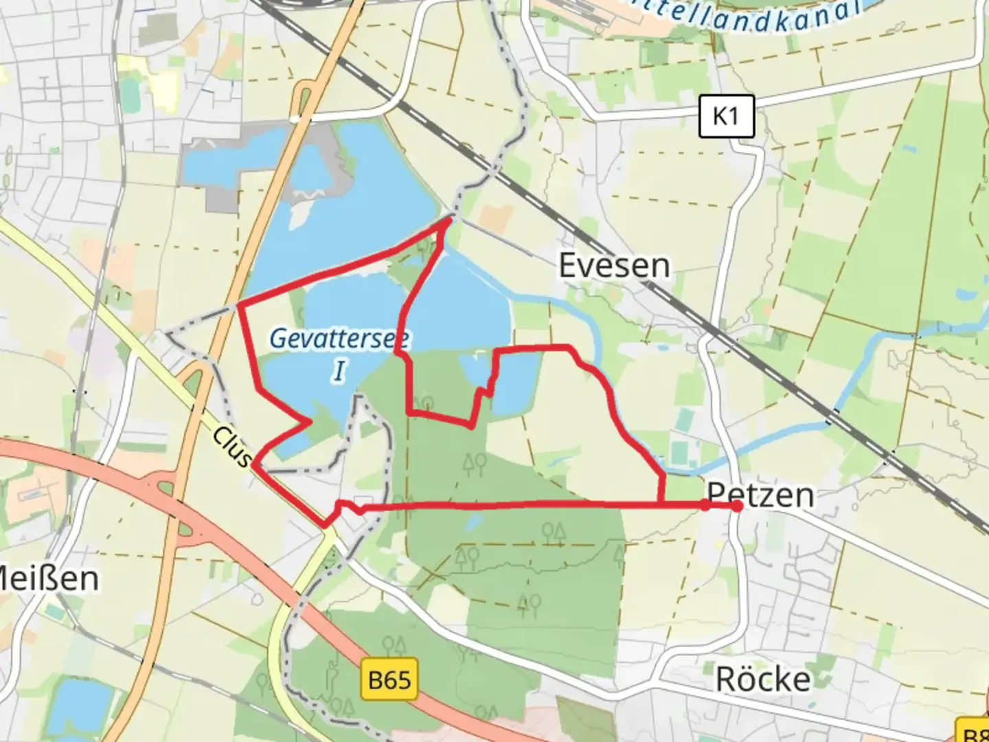 An image depicting the trail Gevattersee Loop and its surrounding area.