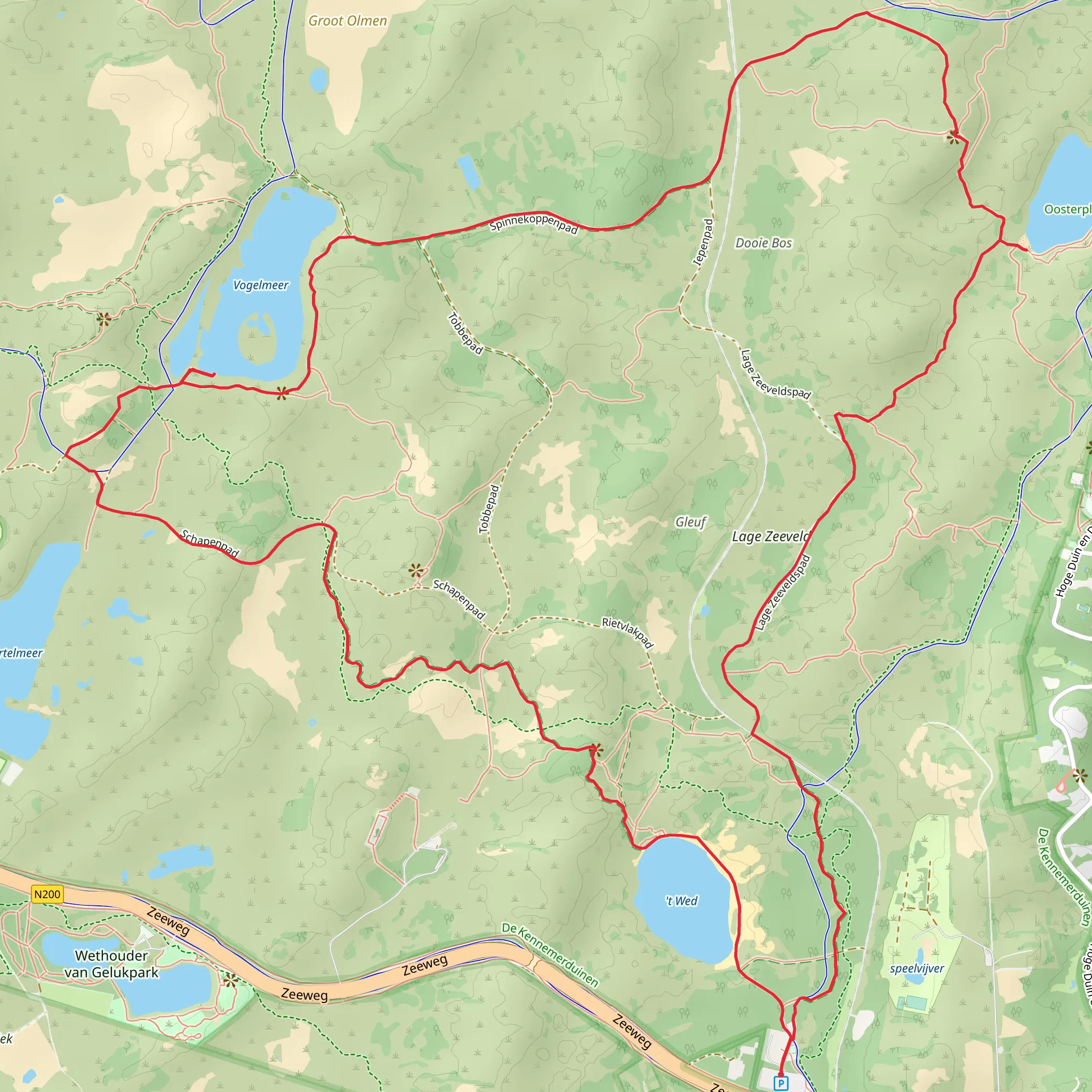 T Wed, De Kennemerduinen and Oosterplas Loop mobile static map