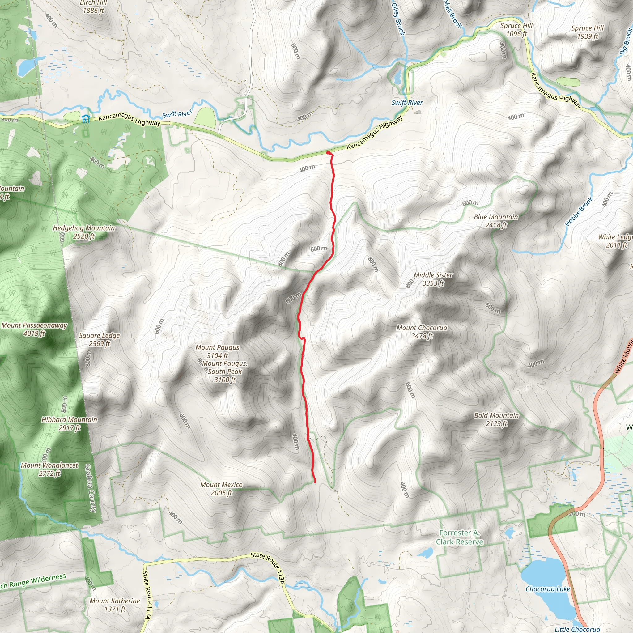 Paugus Brook Trail mobile static map
