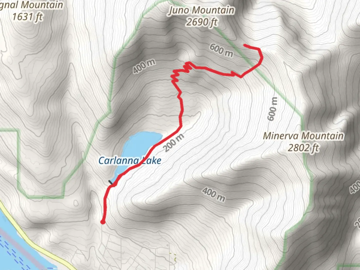 An image depicting the trail Carlanna Lake Trail and its surrounding area.