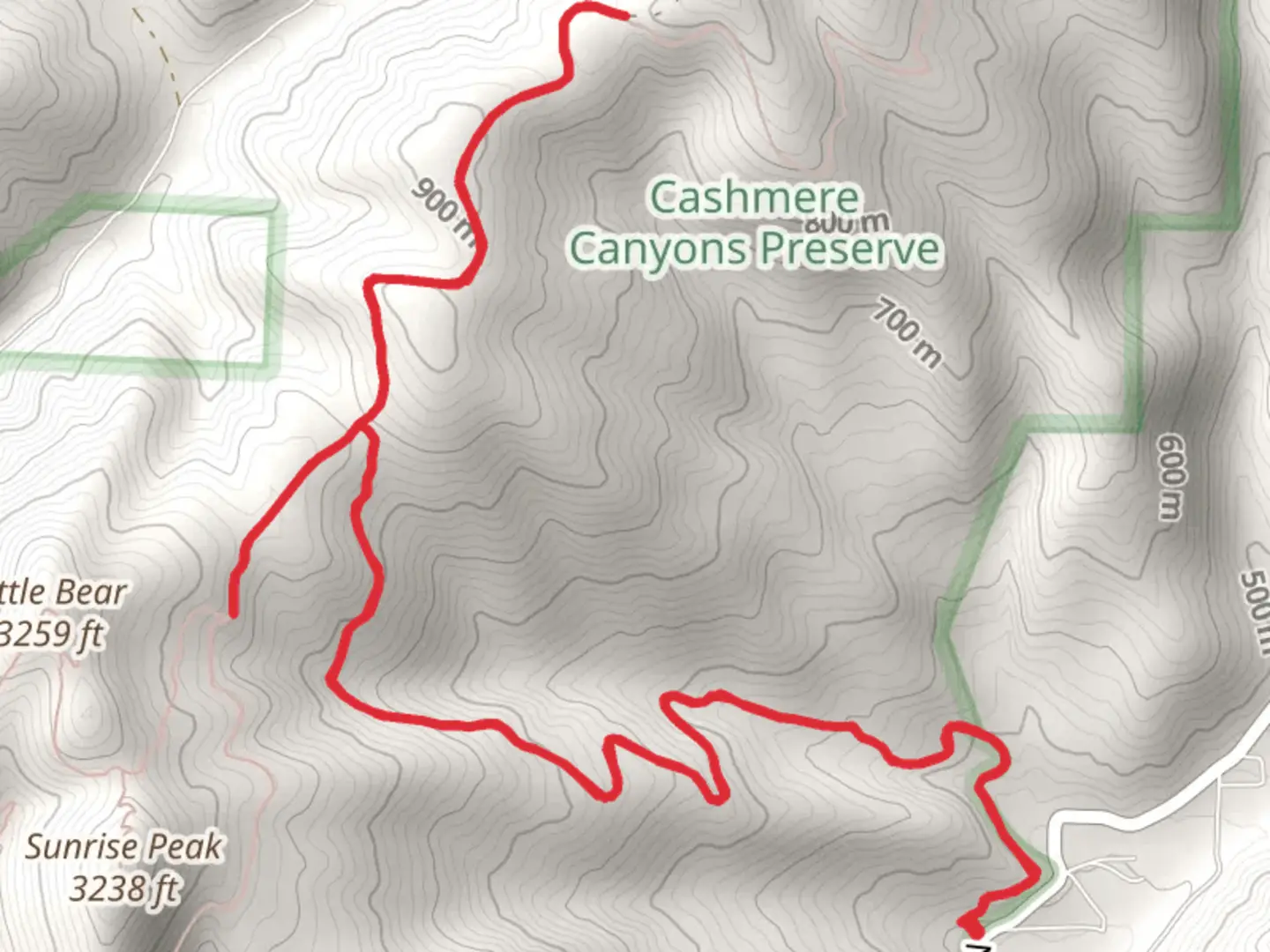 An image depicting the trail Nahahum Trail and Ridge Road and its surrounding area.