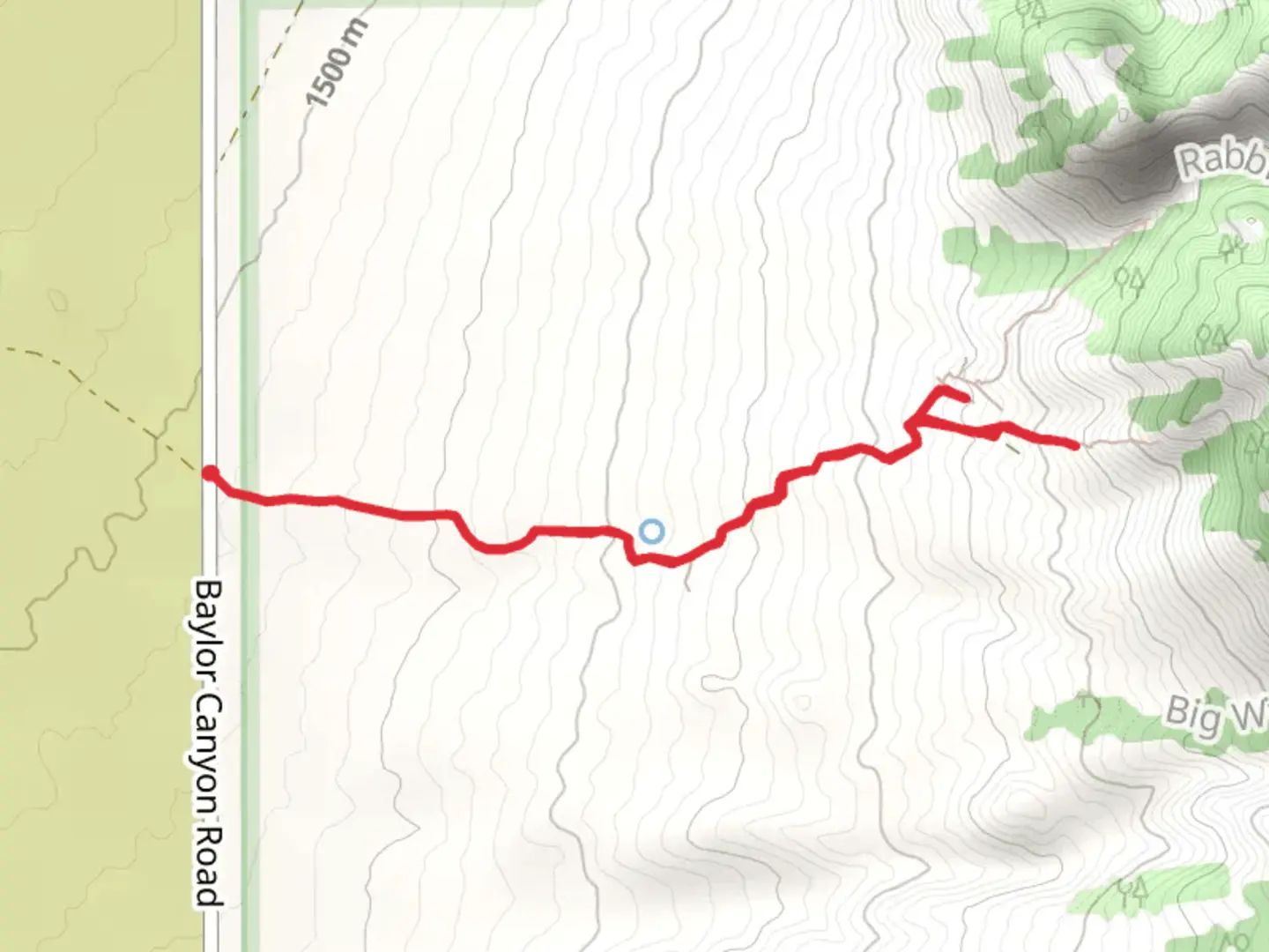 An image depicting the trail Topp Hut Road and its surrounding area.